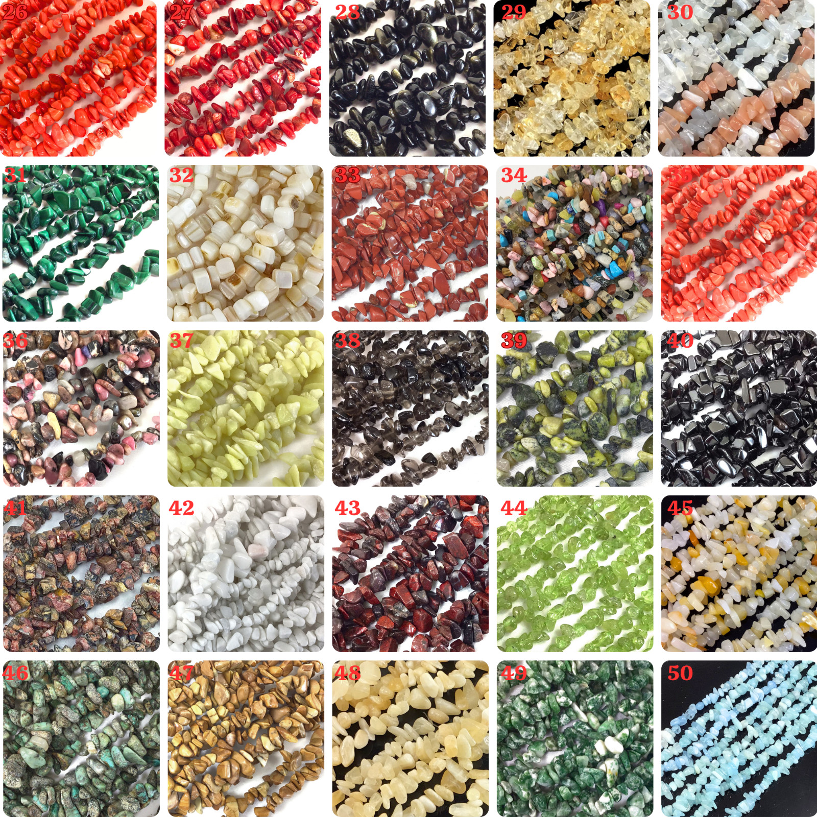 Natural Gemstone Chips Nugget Freeform Loose Bead 32″ Chip Pebble Jewelry