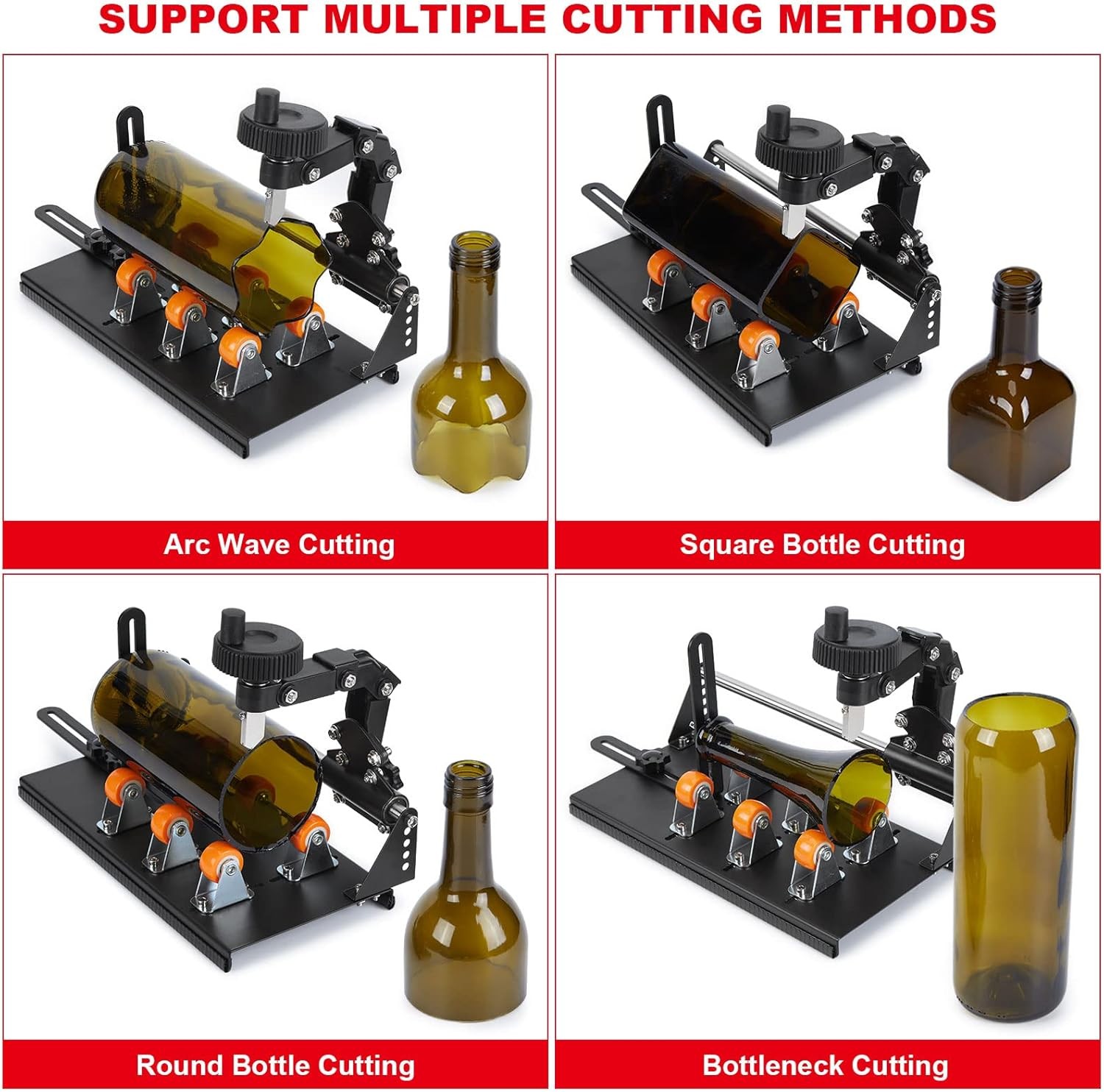 Glass Bottle Cutter Kit, DIY Glass Cutter for Bottles with Adjustable Width, DI