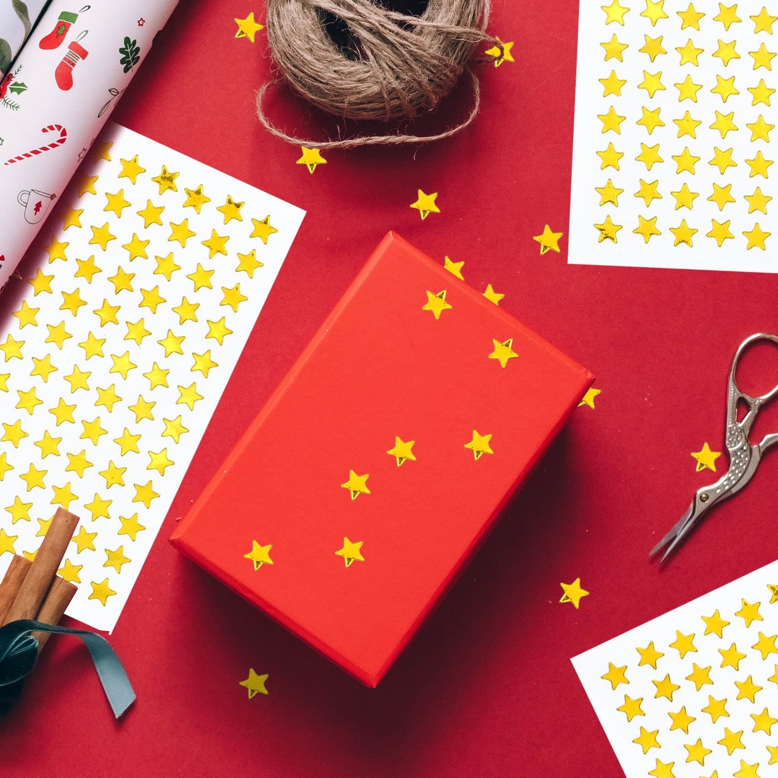 1080 Pcs 10 Sheets Tiny Gold Star Stickers, 0.3″ Diameter Small Reward Stickers