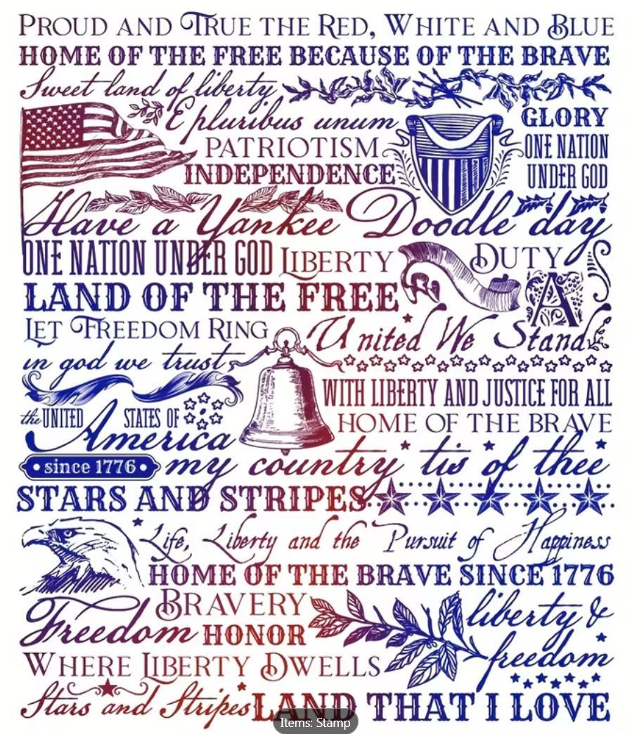 Patriotic Independance Background Clear Cling Stamp