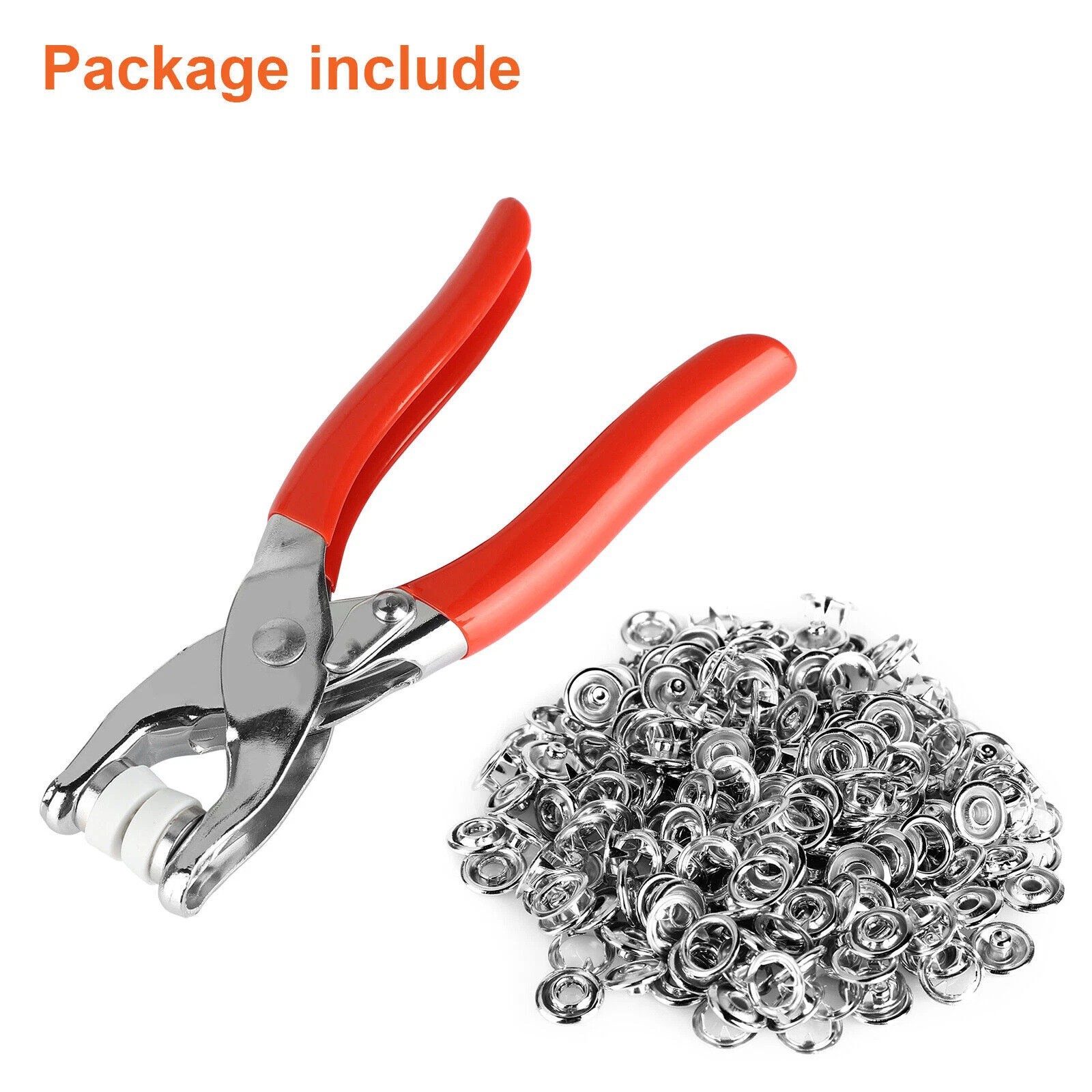 100 Pcs Snap Fastener Kit 9.5mm Press Studs with Pliers for Fabric Craft Clothes