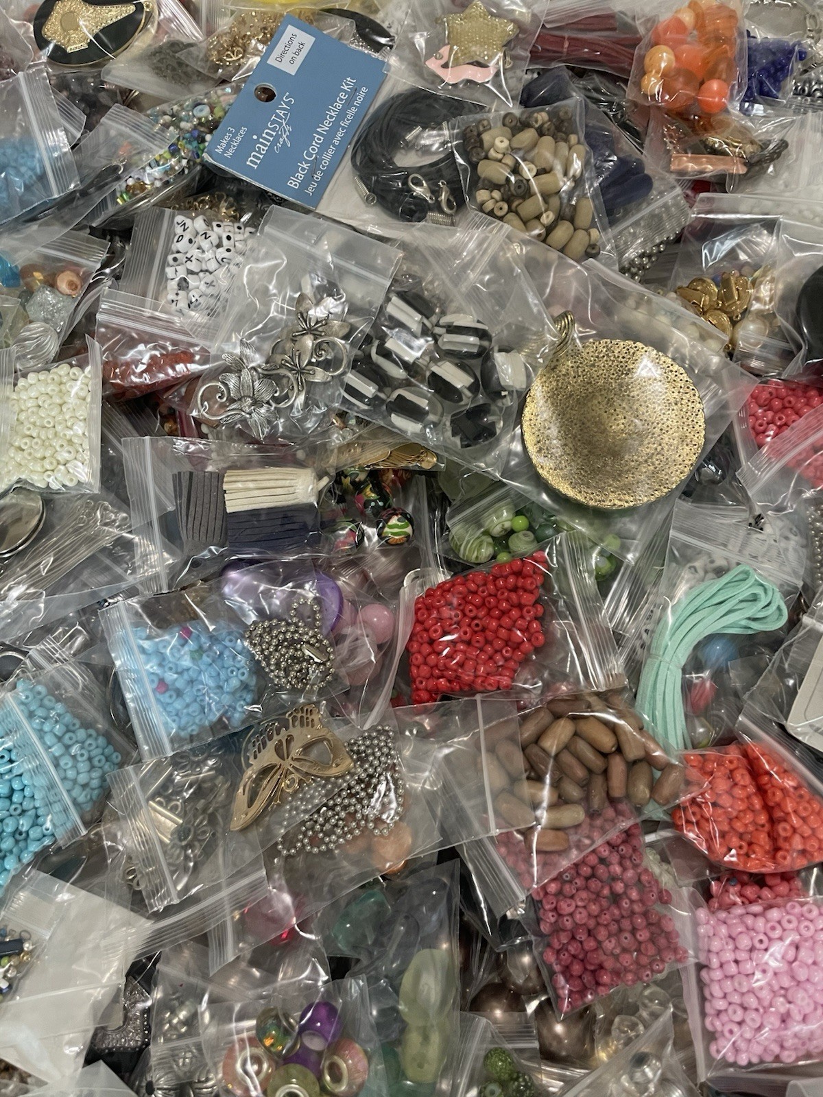50 Bags Of Beads & Jewelry Making Supplies Mystery Lot Grab Bag