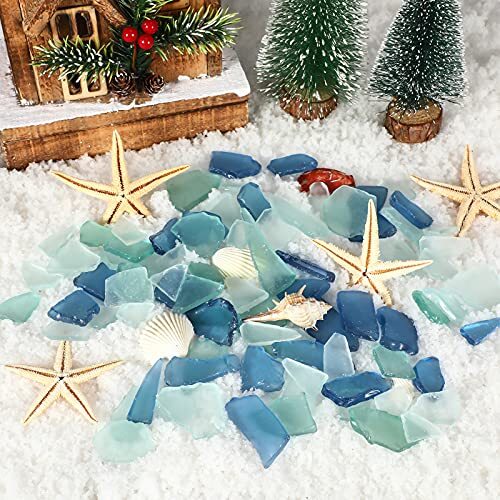 Sea Glass for Crafts Seaglass Pieces Decor Frosted Sea Blue White Green