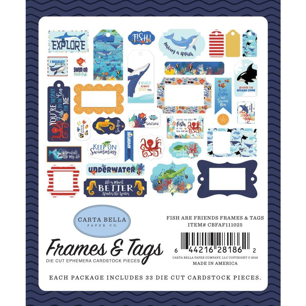 Scrapbooking Crafts CB Die Cuts Fish & Friends Frames Tags Whales Underwater