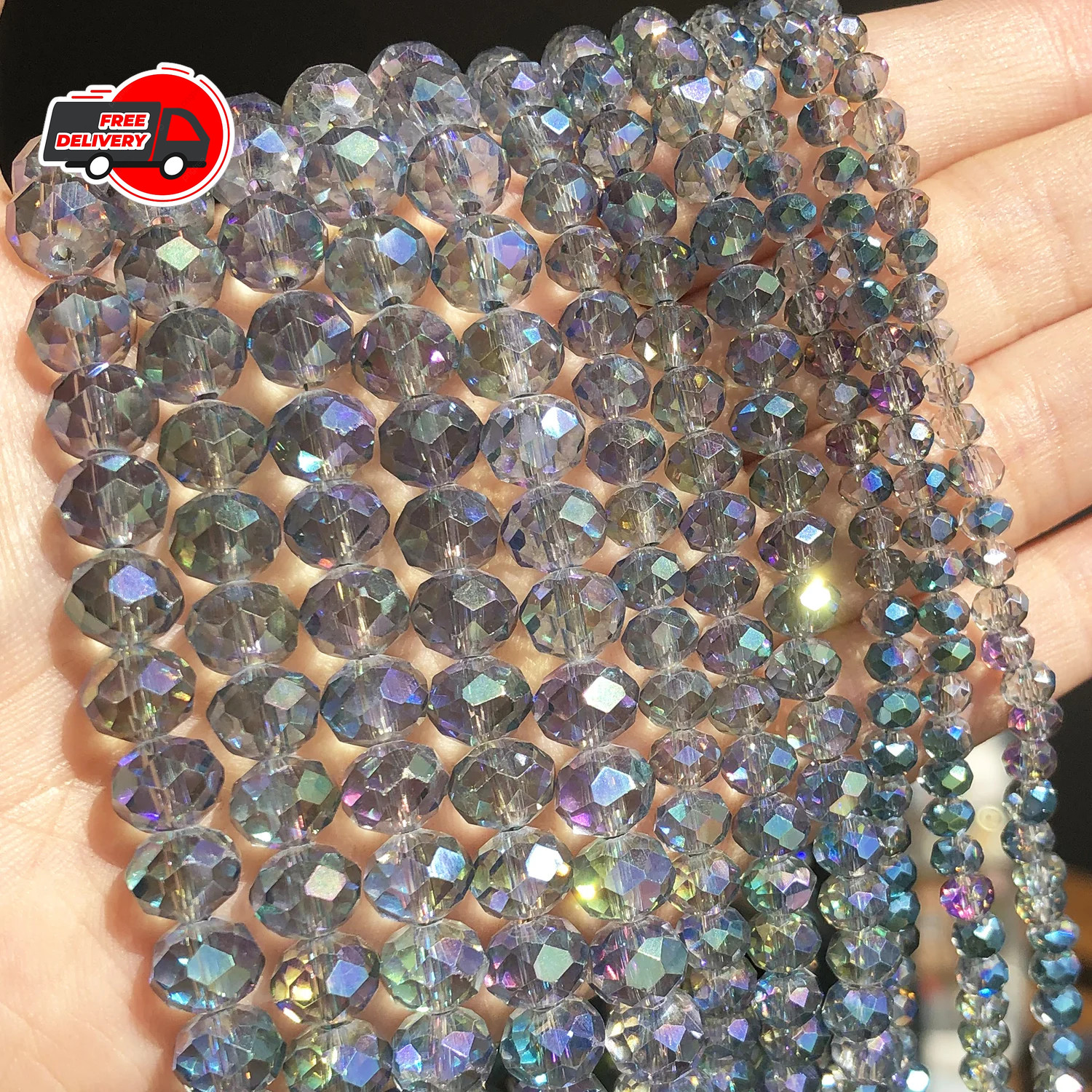 Glass Crystal Rondelle Bead Loose Spacer Beads Jewelry Making 4/6/8/10/12/14mm