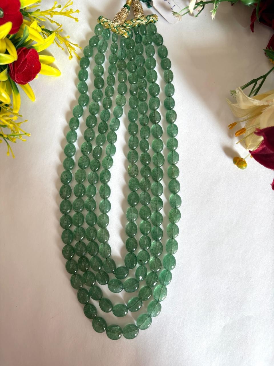 Natural Strawberry Quartz Melon Beads 656ct 4 Strand Green Loose