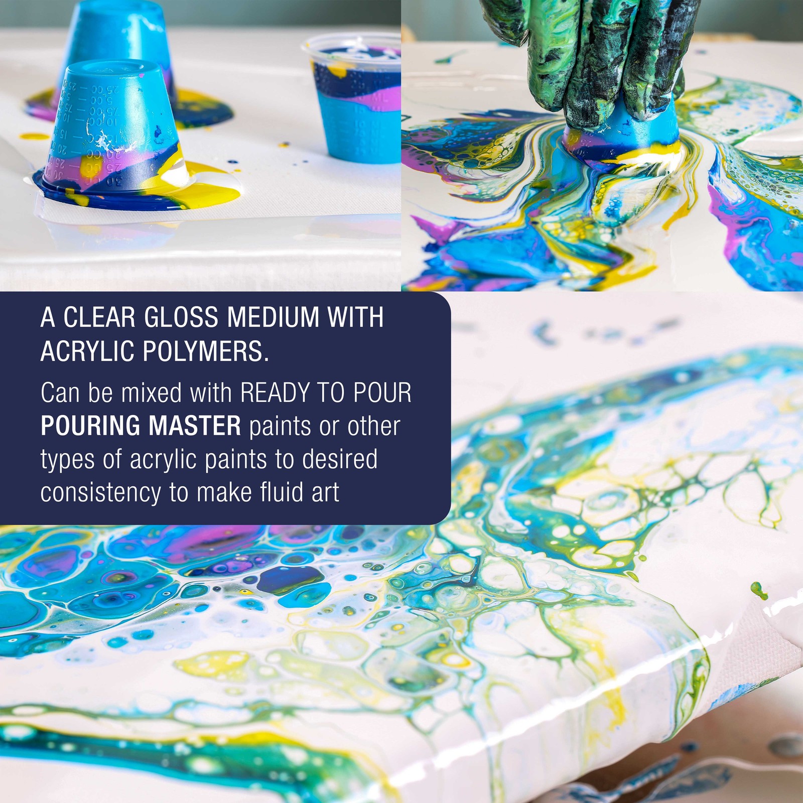 U.S. Art Supply Gloss Pouring Effects Medium – 32-Ounce / Quart