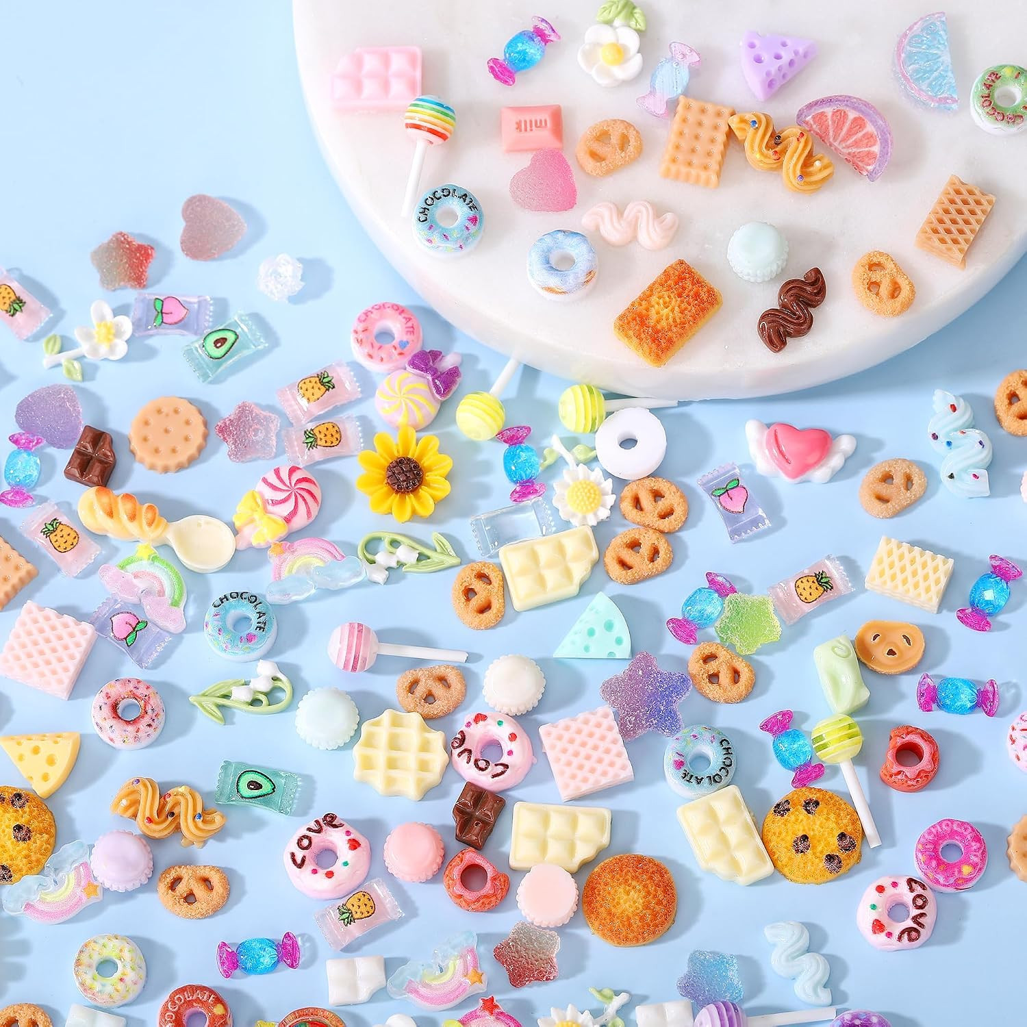 118 Pcs Slime Charms Cute Set，Mixed Lot Assorted Resin Flatback Cute Sets for…