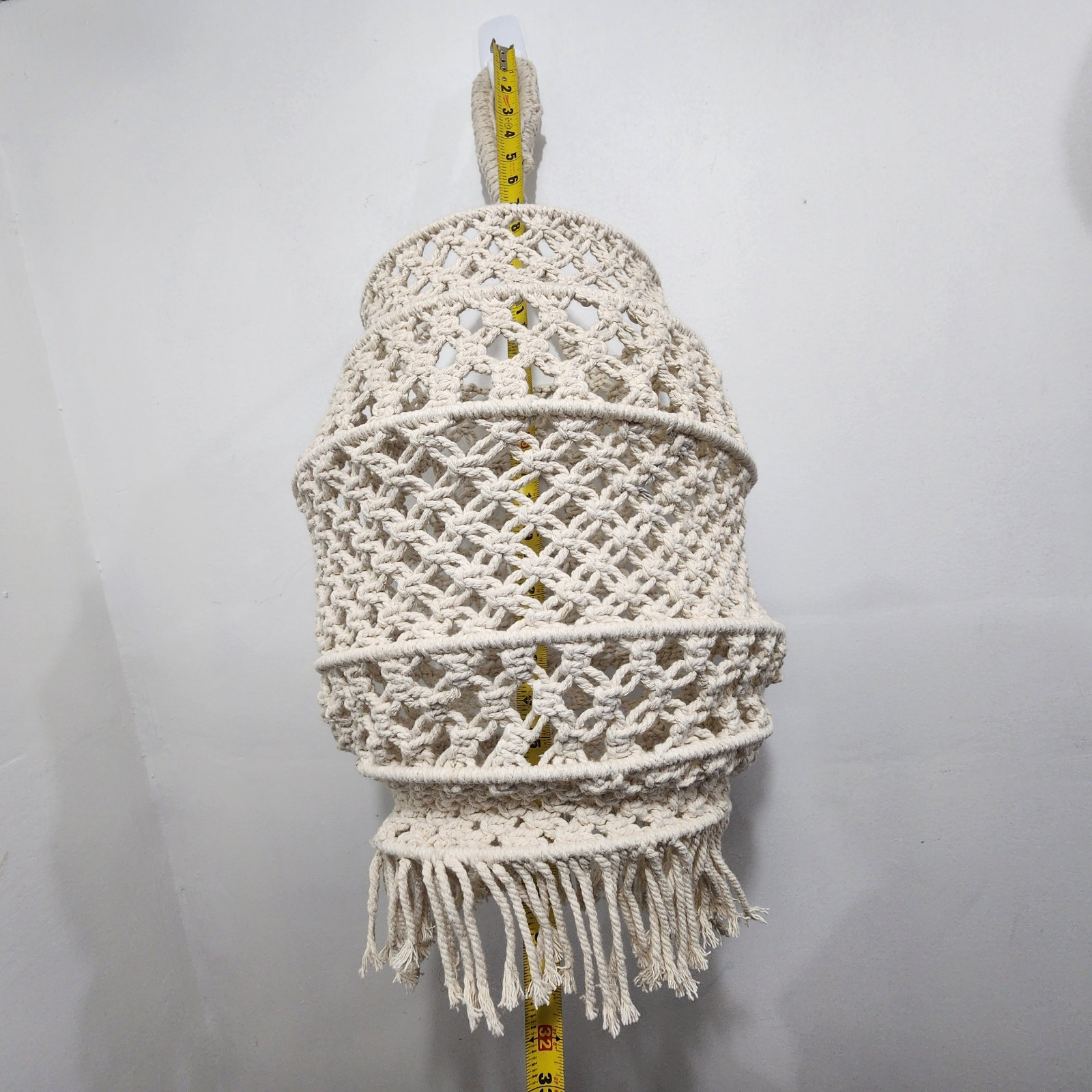 Macrame World Modern Handmade 6 pcs Rings Pendant Light Cover Shade Natural Boho
