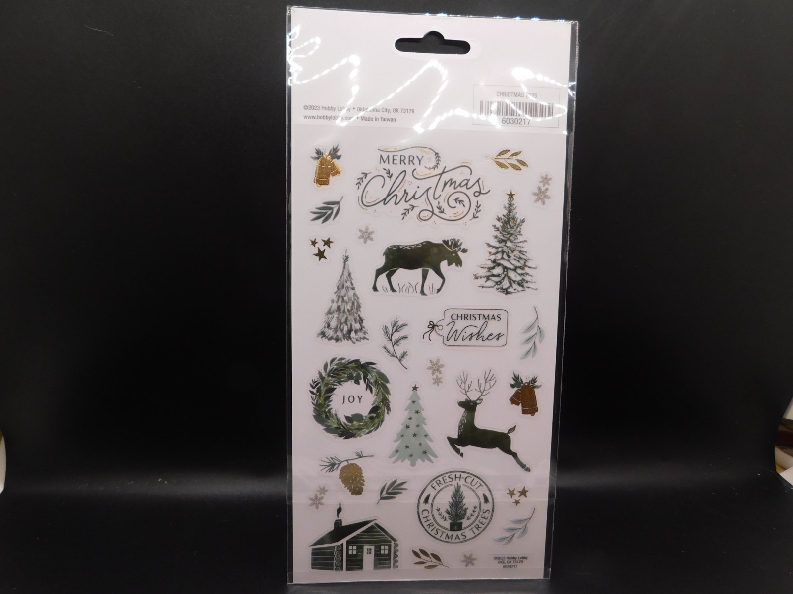 Christmas paper crafts Wintergreen foil stickers 2sheets 54pc