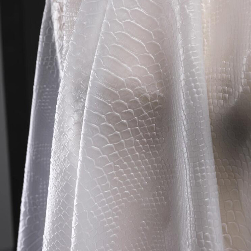 Transparent TPU Fabric Snake Skin Pattern Matte Waterproof Film for Sewing DIY