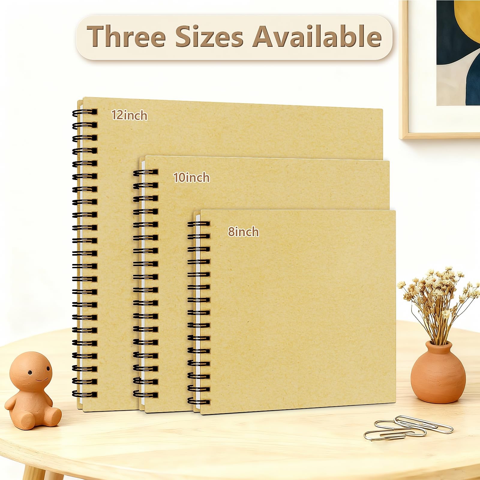 Popotop 8×8 Inch Scrapbook Photo Album, 60 Page 8 60 Pages, Yellow
