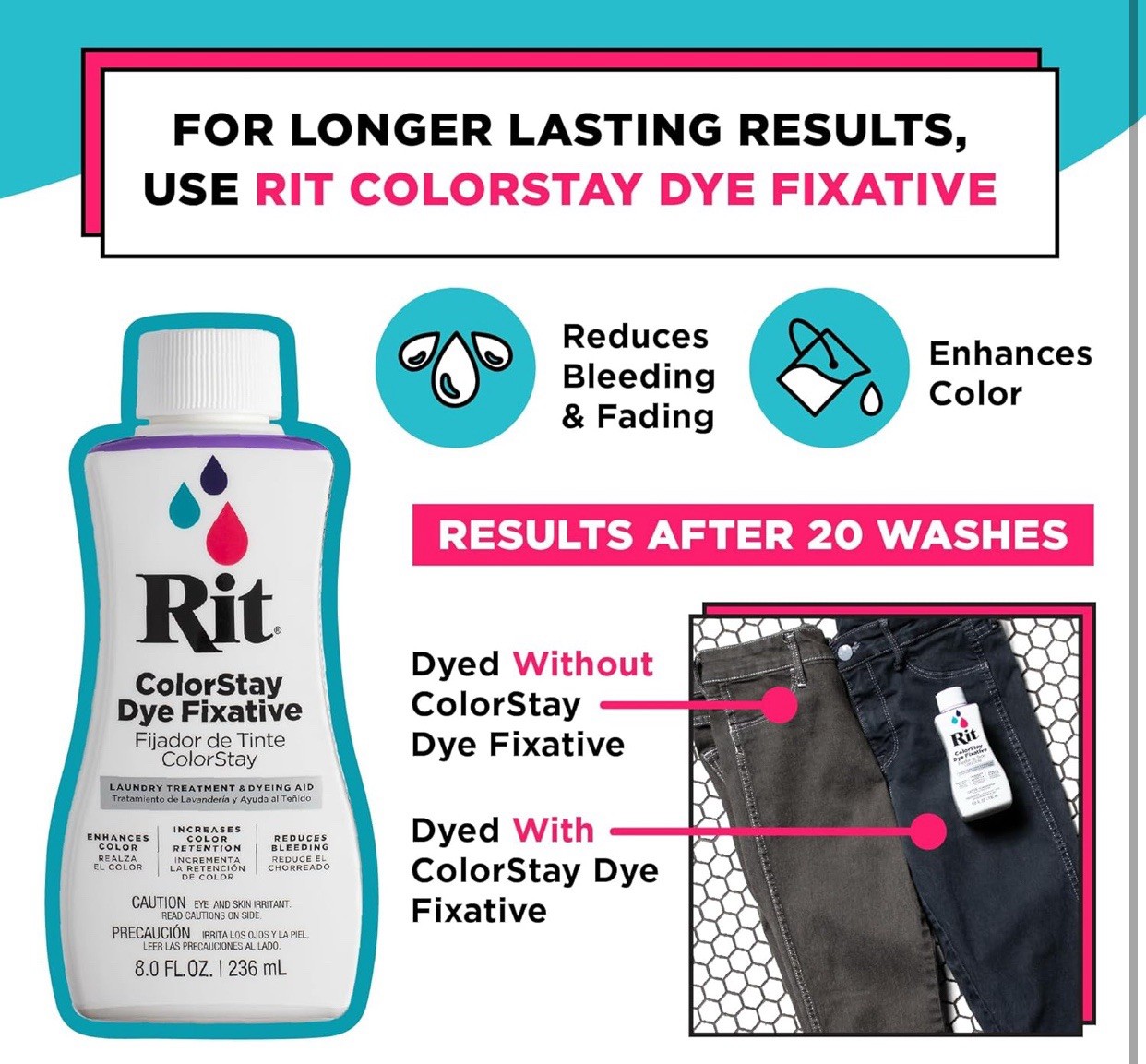 Rit Dye 88150 All Purpose Liquid Dye, Black, 8 Fl Oz