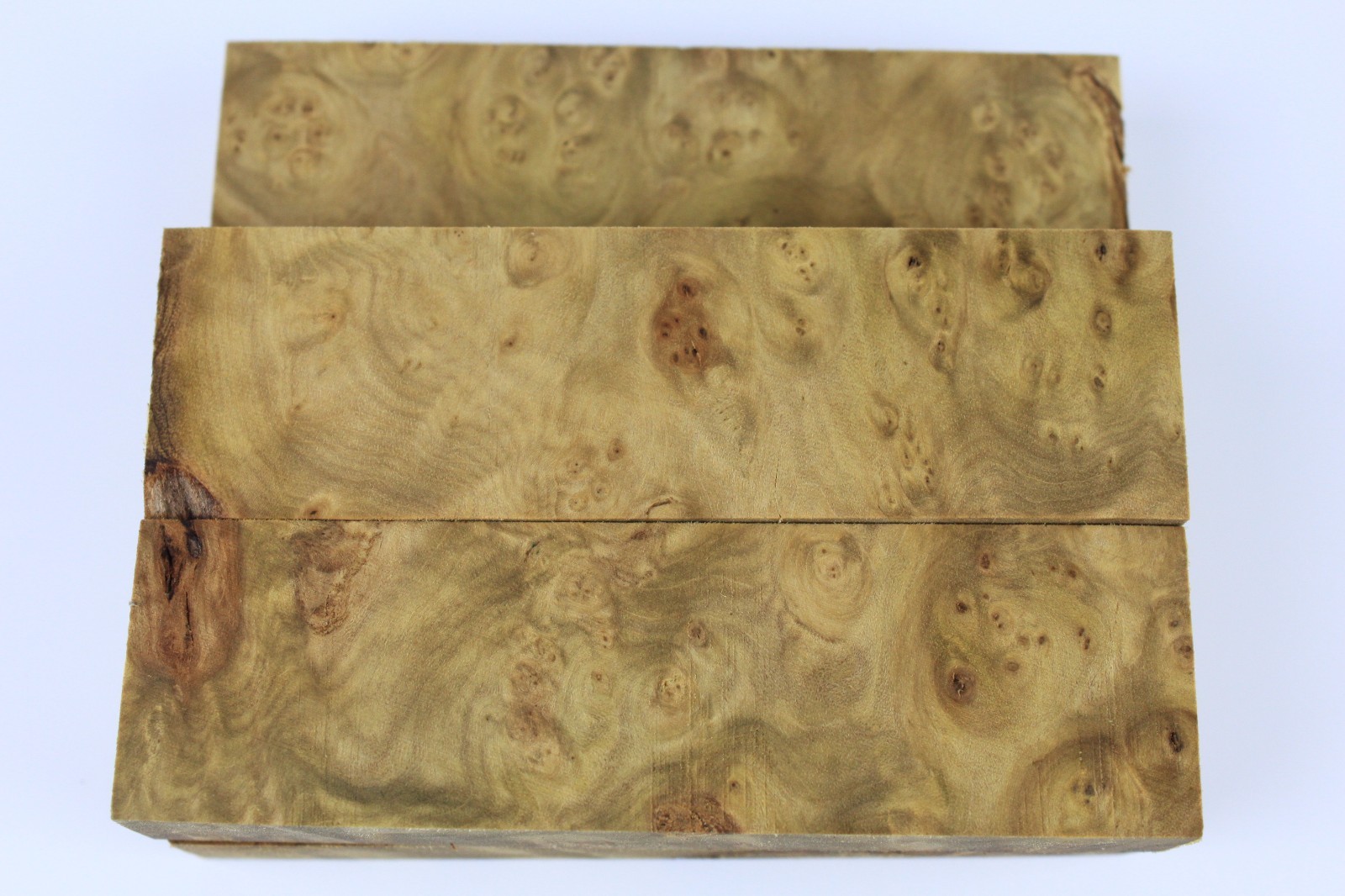 ONE Pen/Handles Turning Blank Birds-eye Golden Camphor Burl Wood 127mmx30mmx30mm