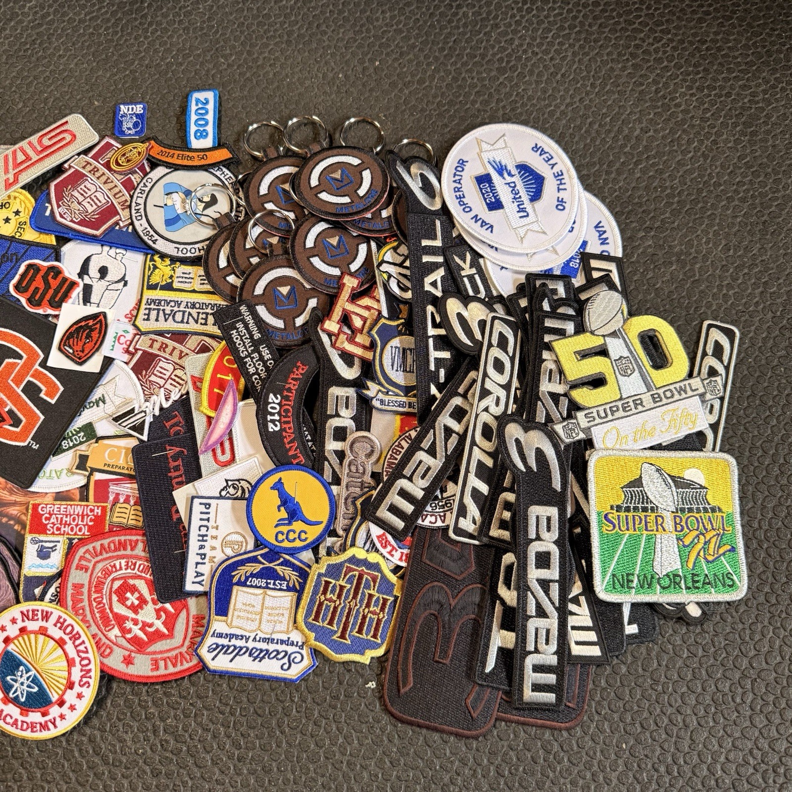 Bulk Patch Lot 130+ Mixed Embroidered Woven Automotive Sports College novelty