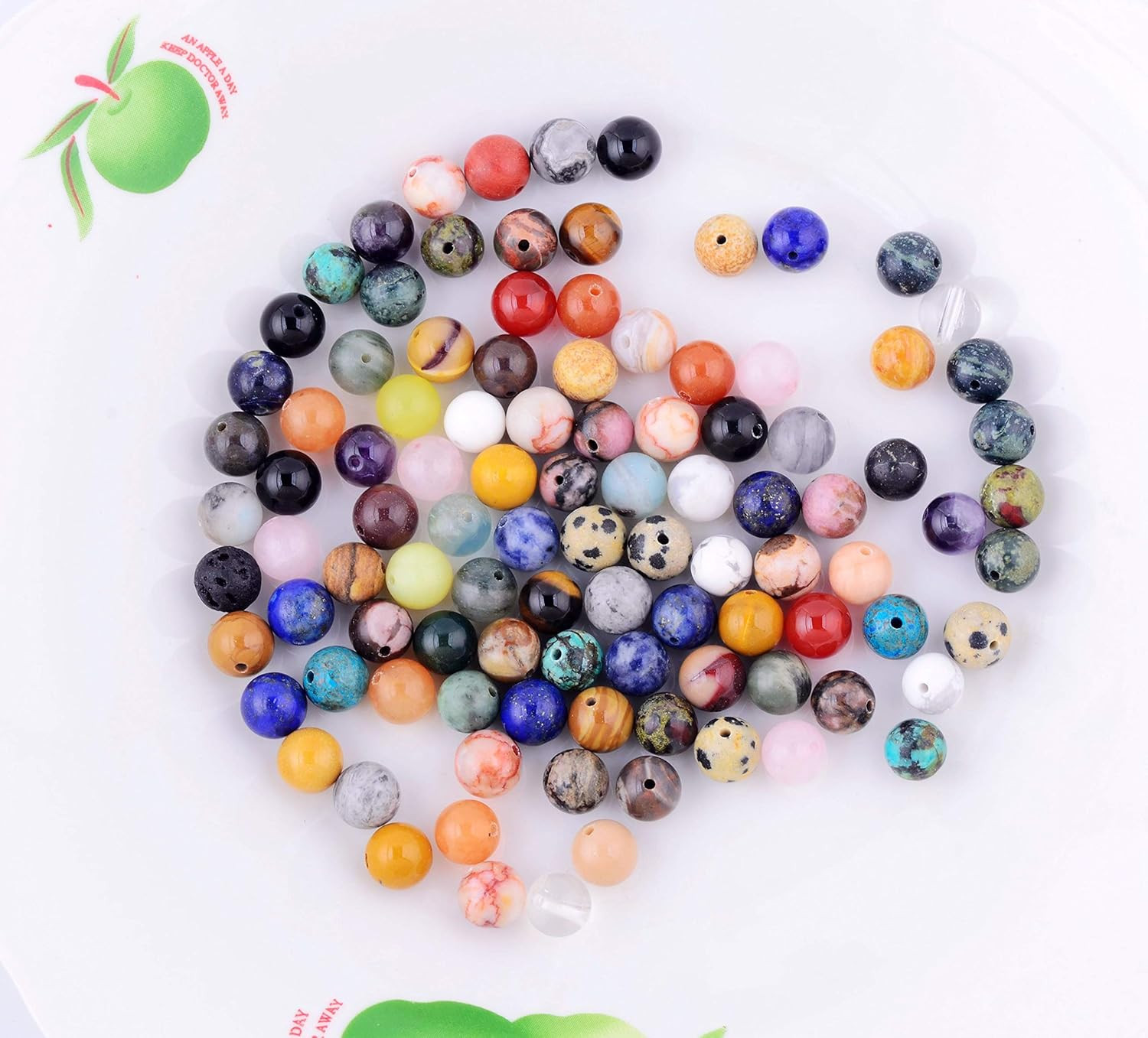 Natural Stone Beads 100pcs Round Genuine Real Stone Beading Loose Gemstones