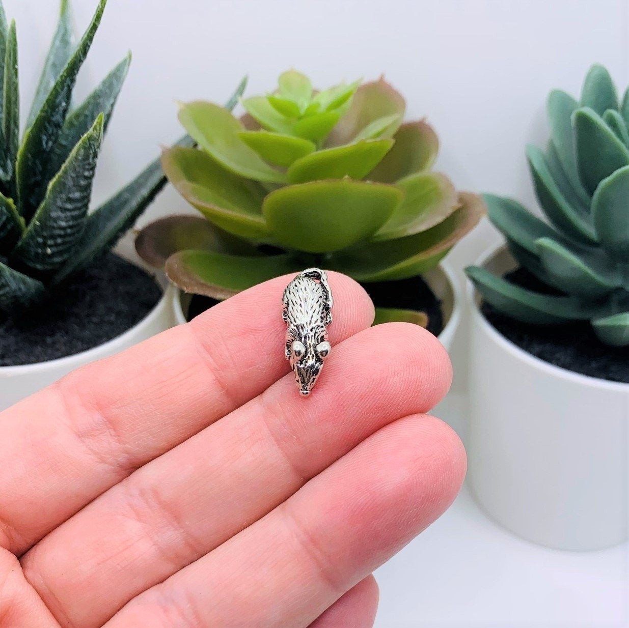 Silver Mouse Rat 3D Charms, 19x7mm – US Seller