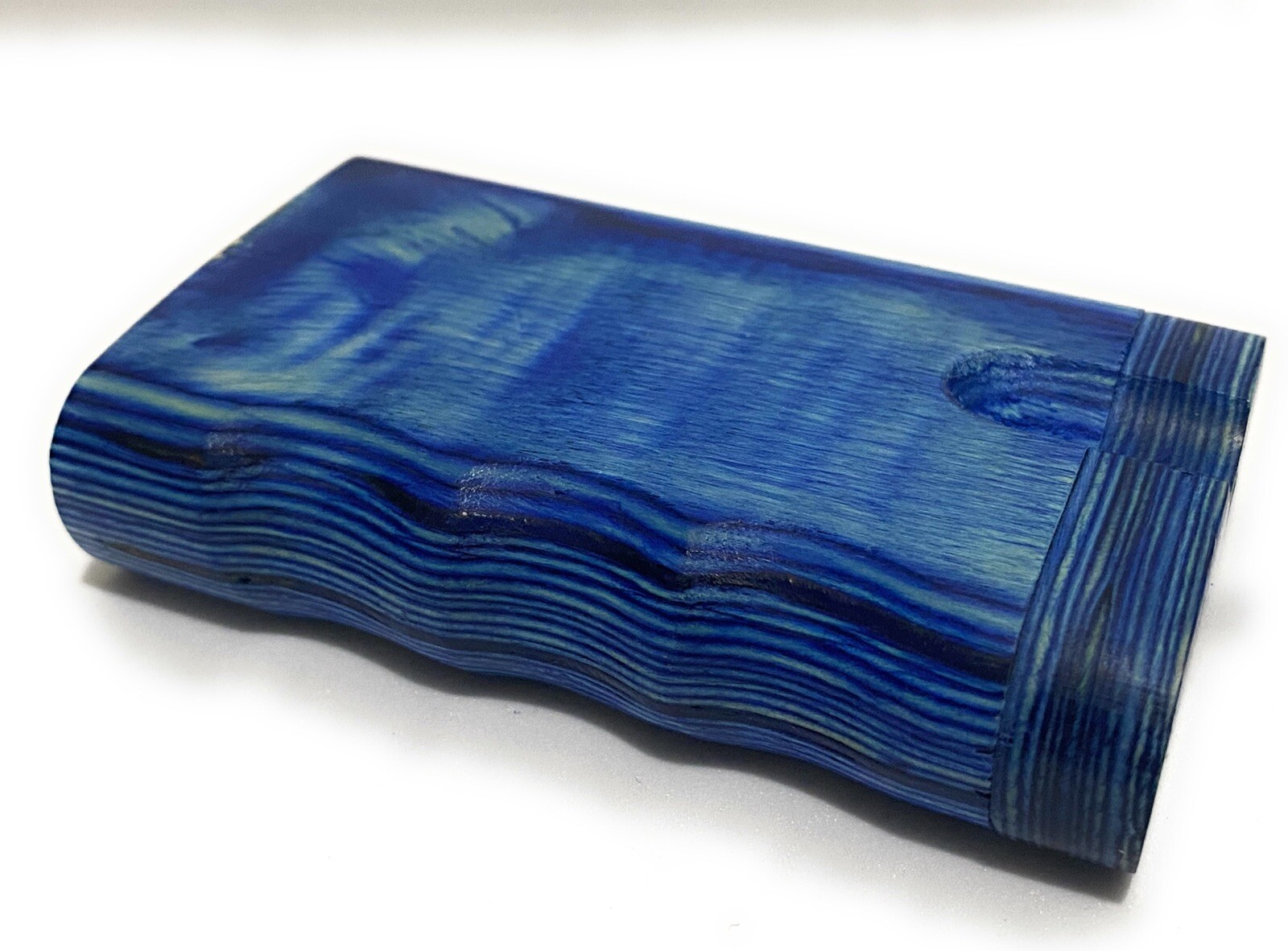 Wooden Dug Out Box 3”x 2” Inch. With One Hit , Blue Wooden Box .