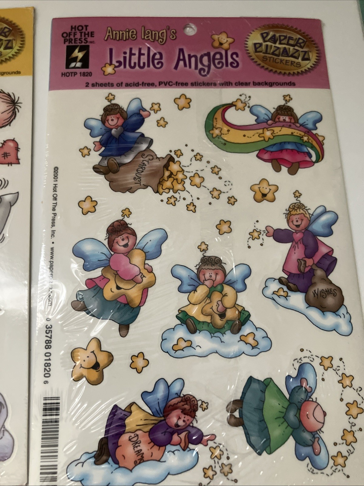 7 Lot Vintage Stickers Barbie 2000, Annie Langs 2001 And SandyLion Unknown Date