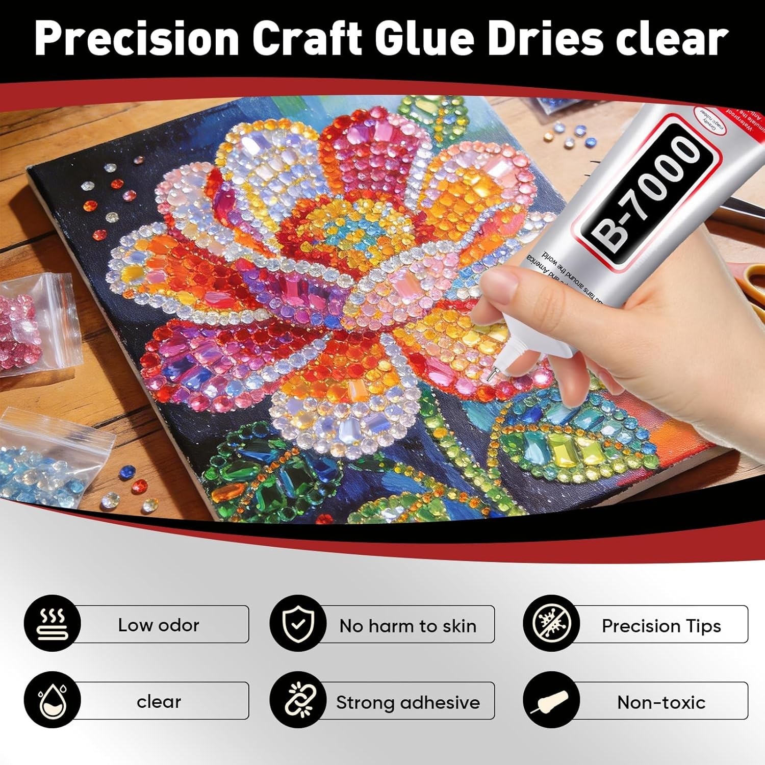 2 PCS 110ml Glue Clear with Precision Tip, Bedazzling Glue, Rhinestone Glues,…