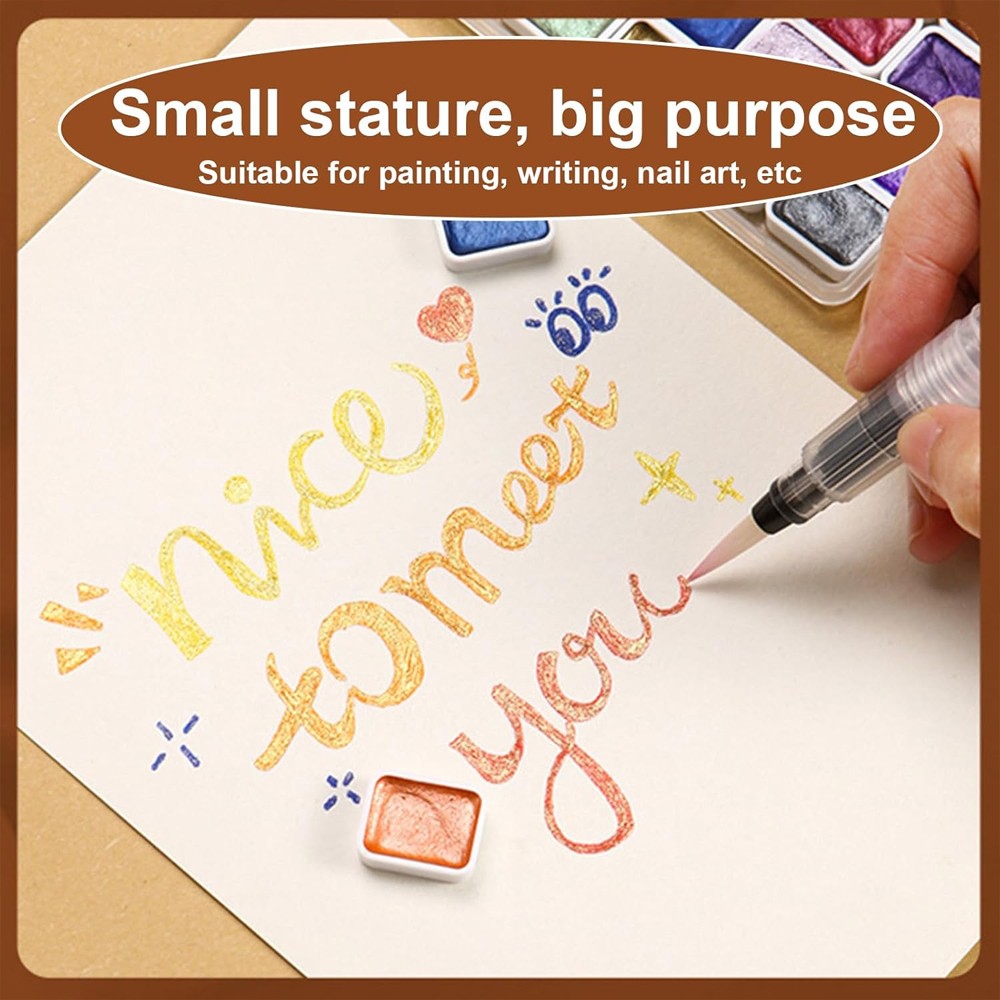 Portable Watercolor Paint Set, Mini Travel Kit With Paint, Brush, Sketchbook APS