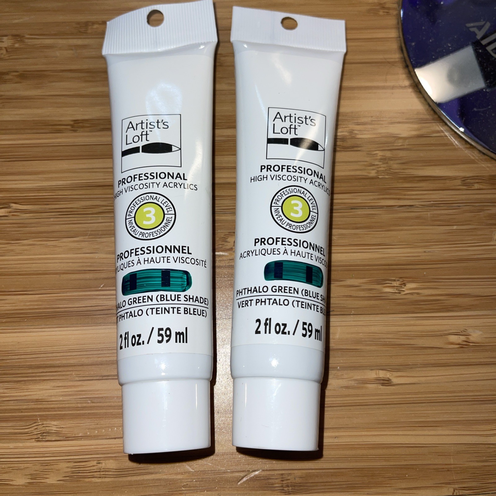 2x High Viscosity Acrylic Paint Level 3 Artist’s Loft Phtalo Green Blue Shade
