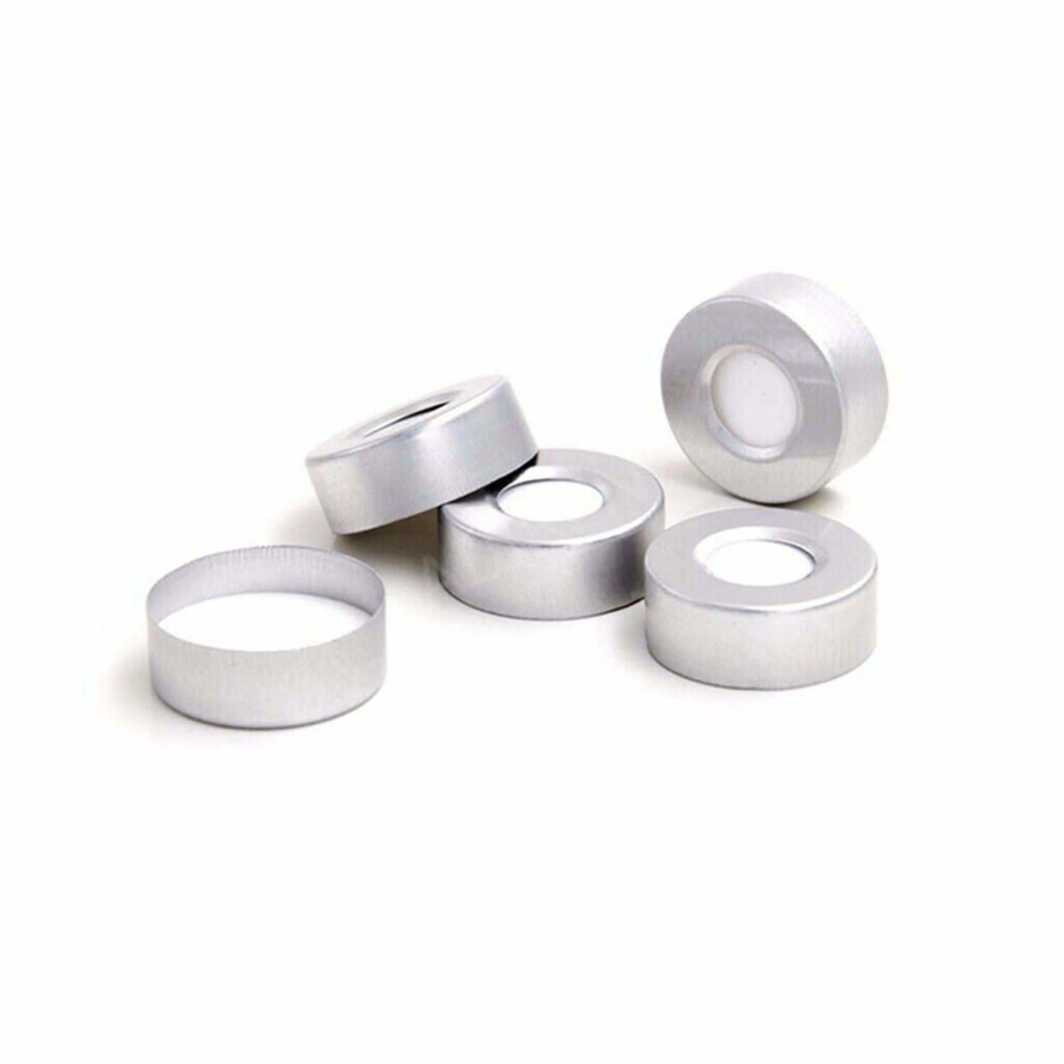 100PCS Lab Sample Vials 10ml Small Glass Bottle Mini Jars+Aluminum Crimp Lid Top