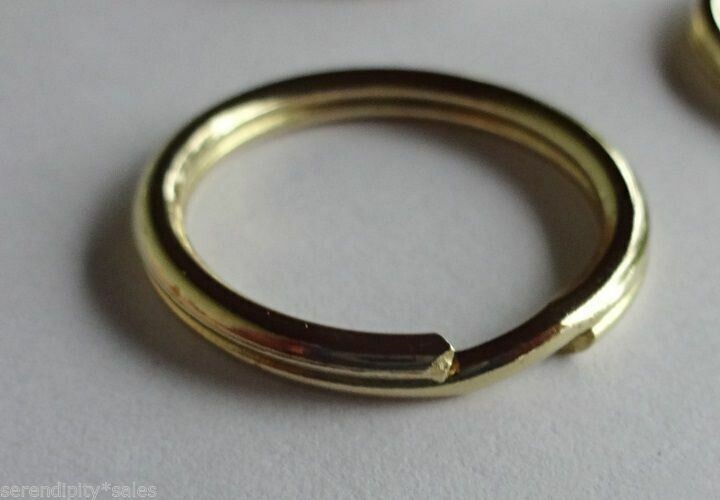 1 (One) Solid Brass Split Key Ring 24mm 0.97″/ 1″ Non Corrosive No Nickel/Lead