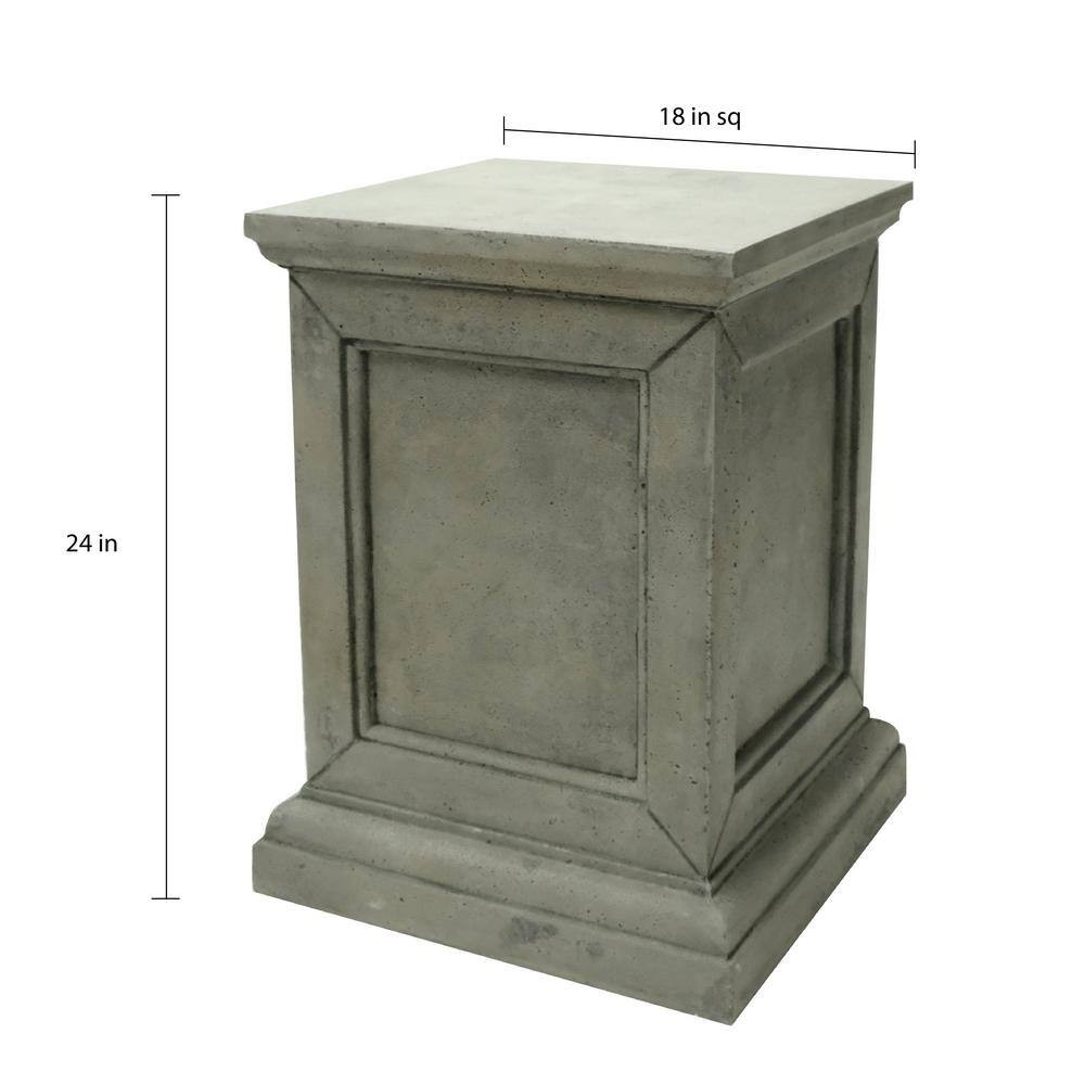 18 In. L X 18 In. W X 24 In. H Square Stand Stone in Aged Granite