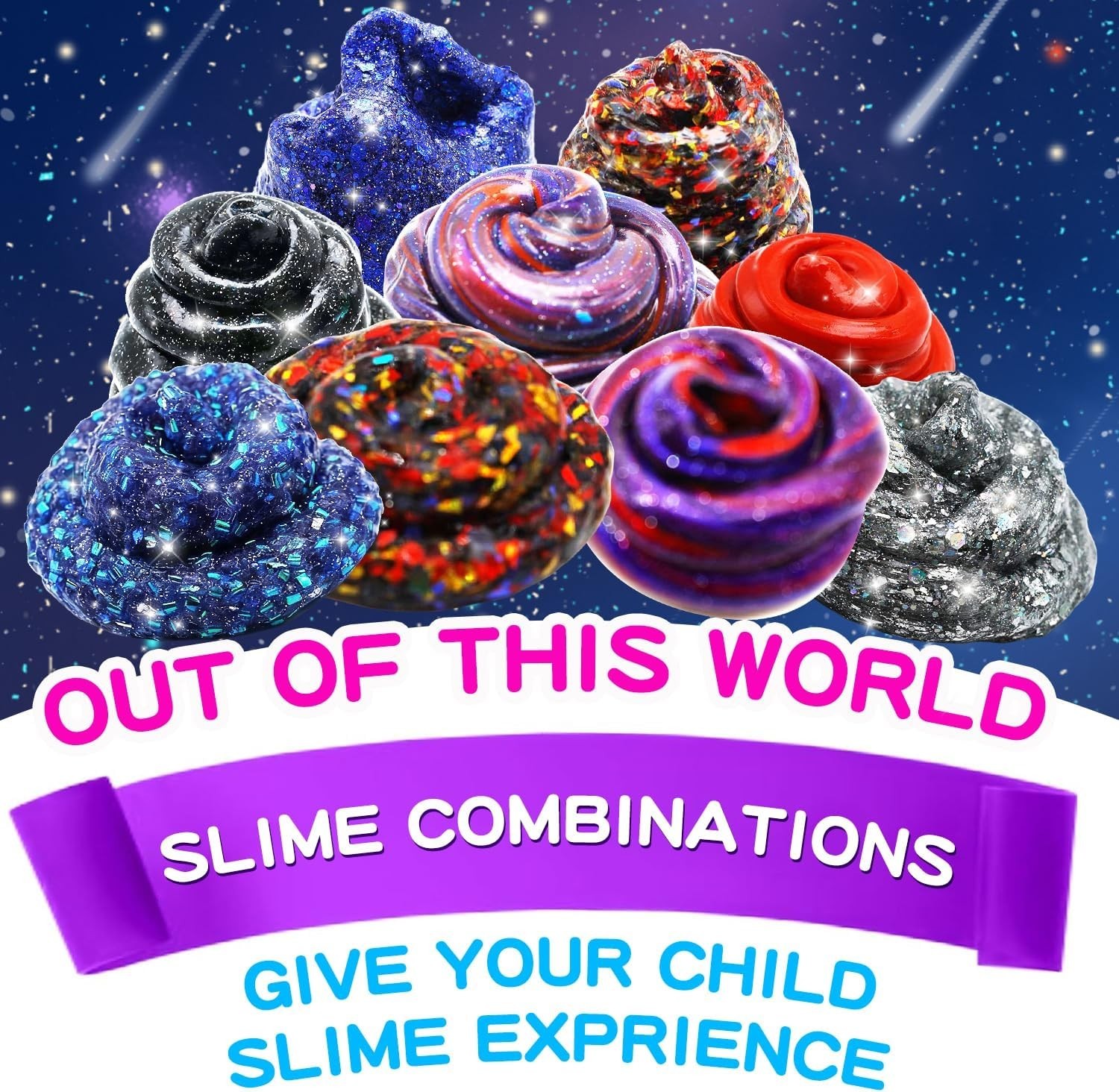 Creative Galaxy Slime Set for Kids 6-12, Color-Changing & Glitter Fun, 18 Pieces