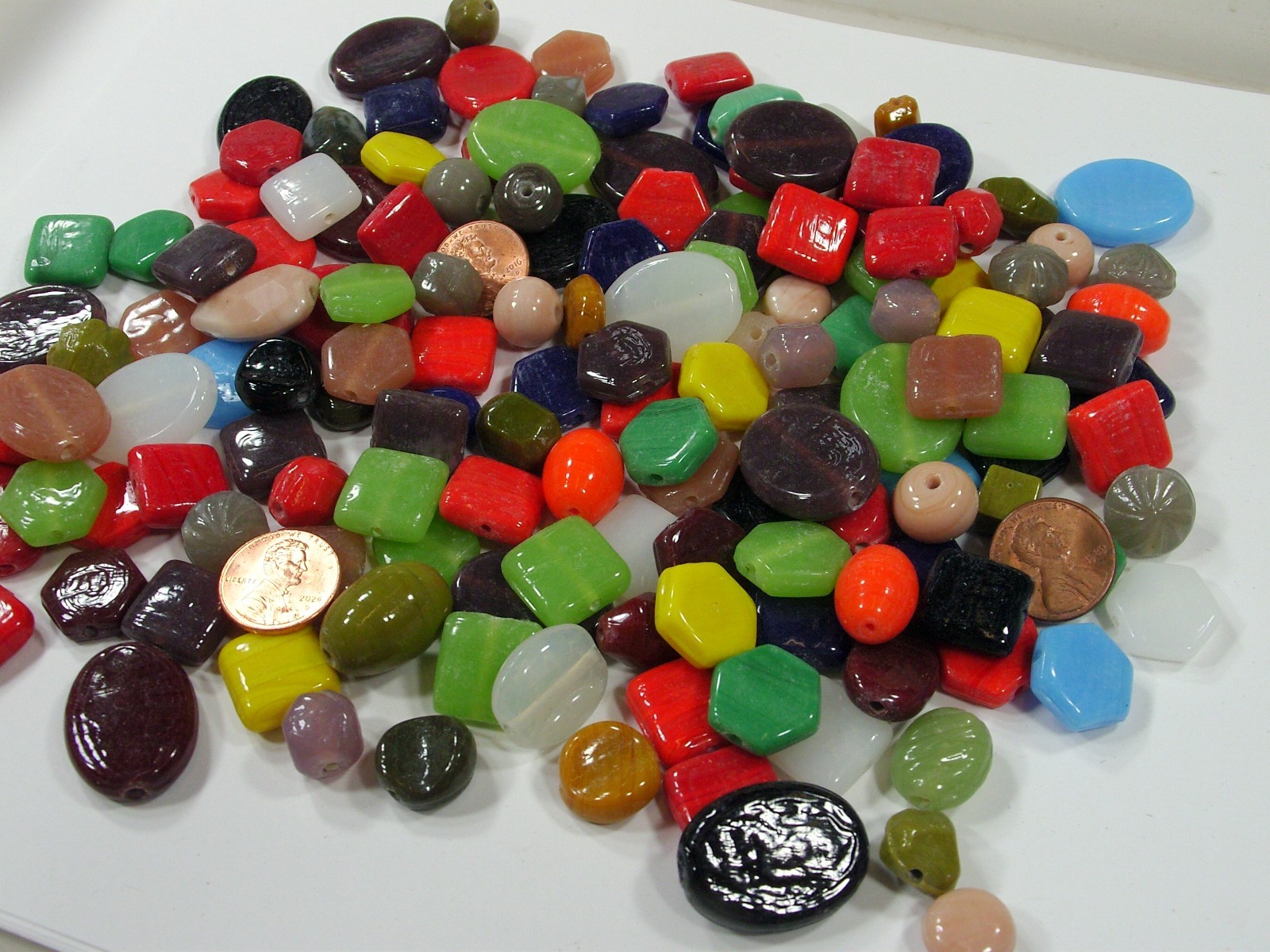 2 Pounds Assorted Shapes and Sizes India Handmade Multicolor Glass Beads (A-9) ⭐