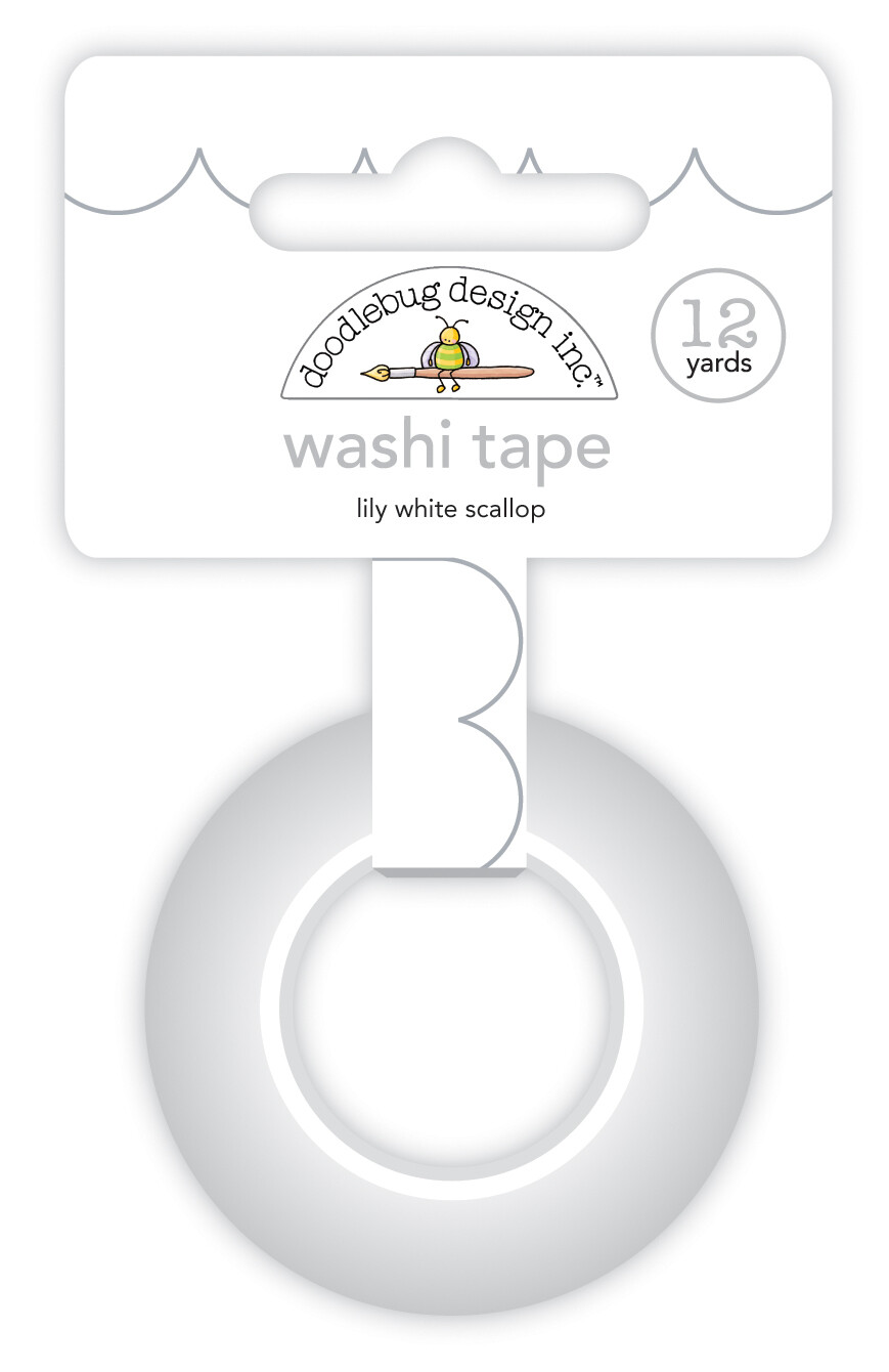 Crafts Doodlebug Washi Tape Scallop Lily White 12 Yards