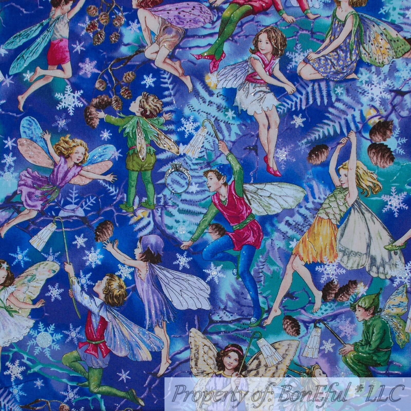 BonEful Fabric FQ Cotton Quilt Blue Aqua Green Bubble Ocean Sea Beach Fish Batik