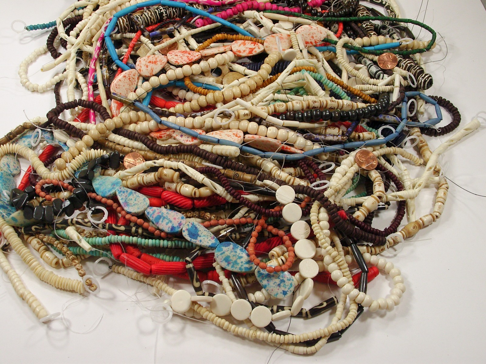 5 LBS Assorted Shapes and Sizes India Handmade Water Buffalo Bone Beads (EK-8) ⭐