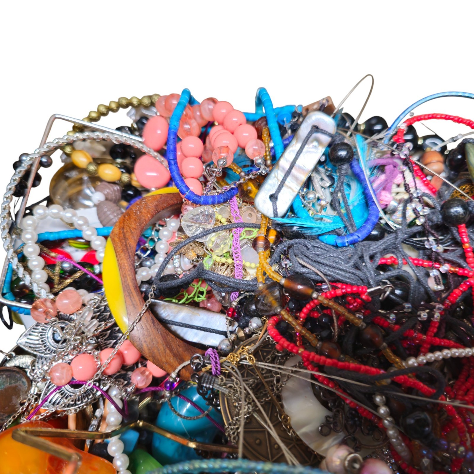 Craft Jewelry Lot 8.56 Lbs Wearable & Salvage Beads Chains Charms Maker Supply