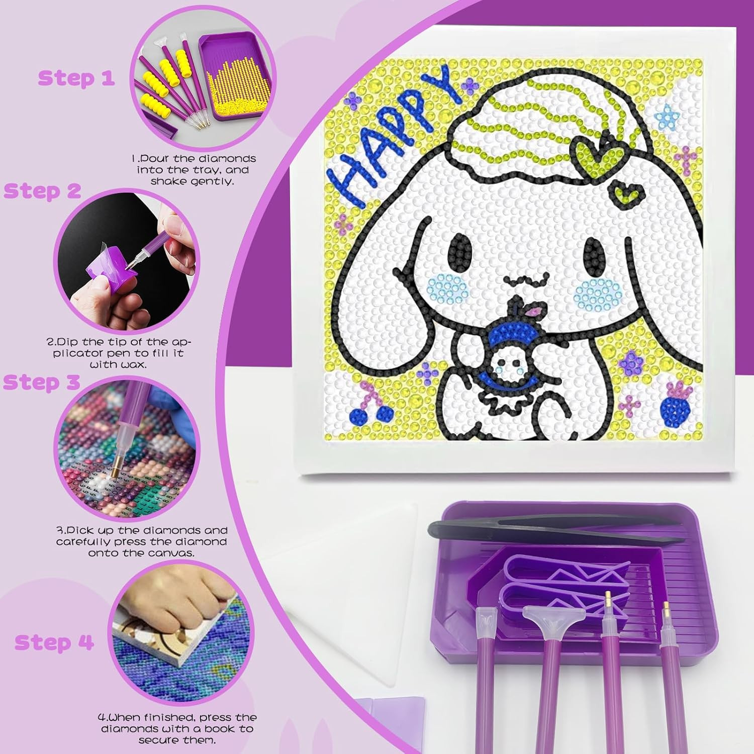 45Pcs DIY Diamond Painting Tools and Accessories Kit for Kids Adults