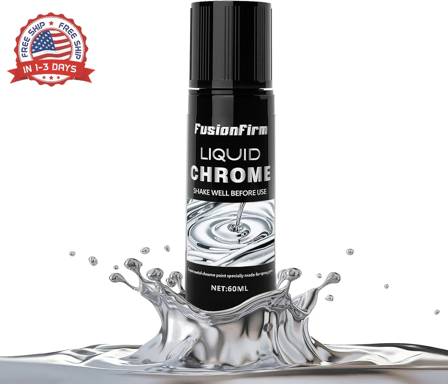 Liquid Leaf Paint – Alcohol-Based Airbrush Paint – High Gloss Finish Silver 2 Fl
