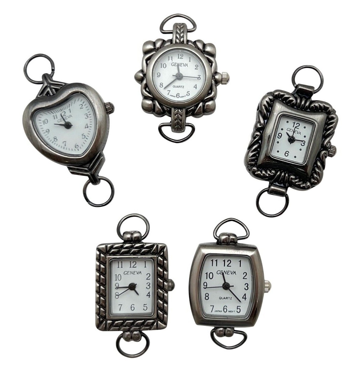 Assorted Solid bar Silver or Color Watch Faces 5 PCs Pack