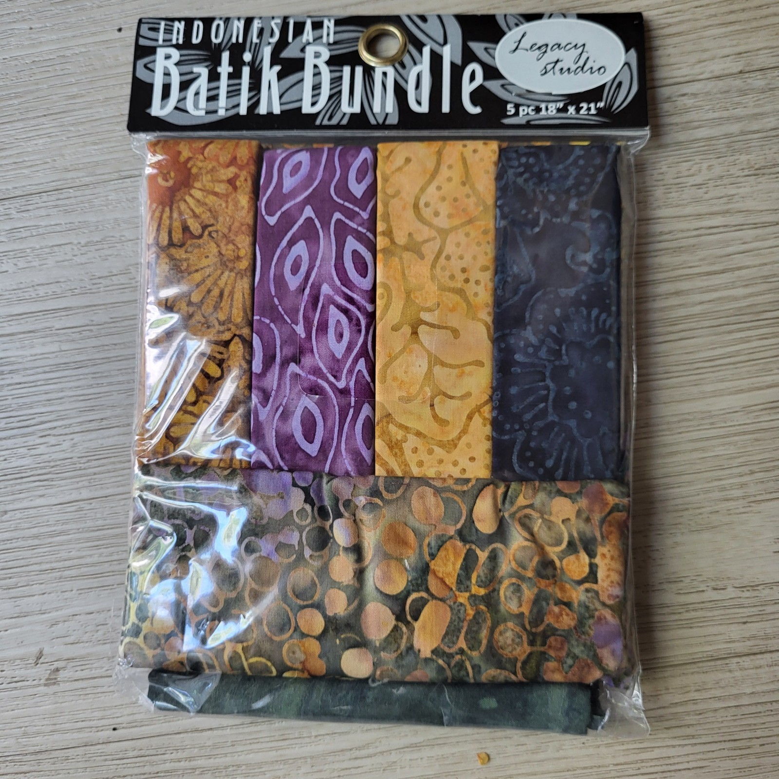 Legacy Studio INDONESIA Batik bundle 5 Pc 18×21 Green Purple Yellow