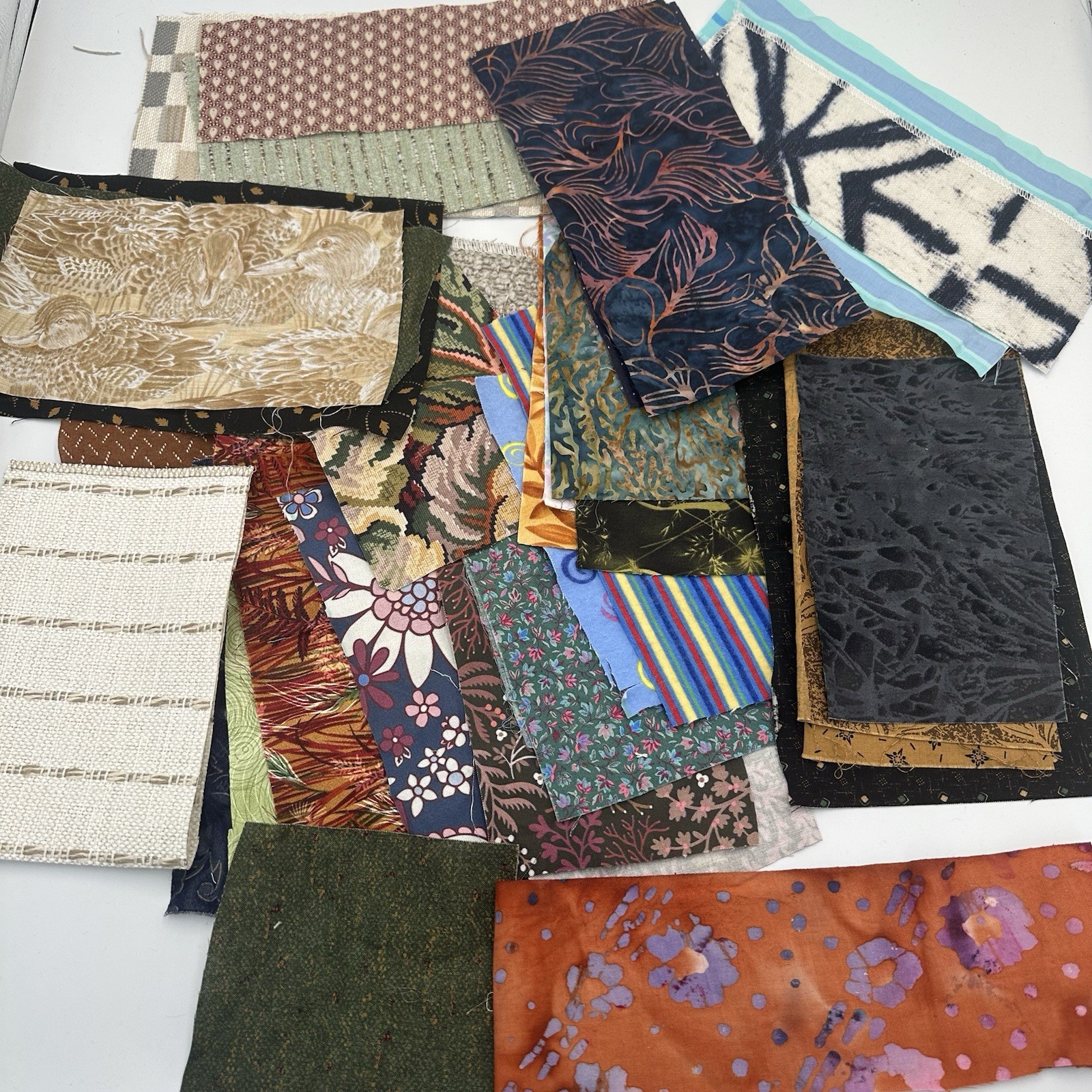 Slow Stitch Novelty Fabric Scraps Junk Journal Scrapbooks Crafts Quilts – Scraps