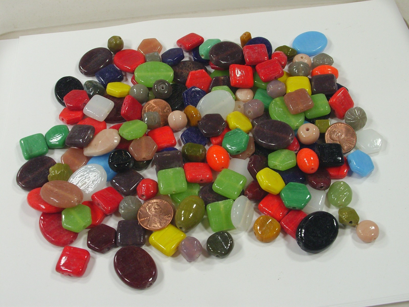 2 Pounds Assorted Shapes and Sizes India Handmade Multicolor Glass Beads (A-9) ⭐
