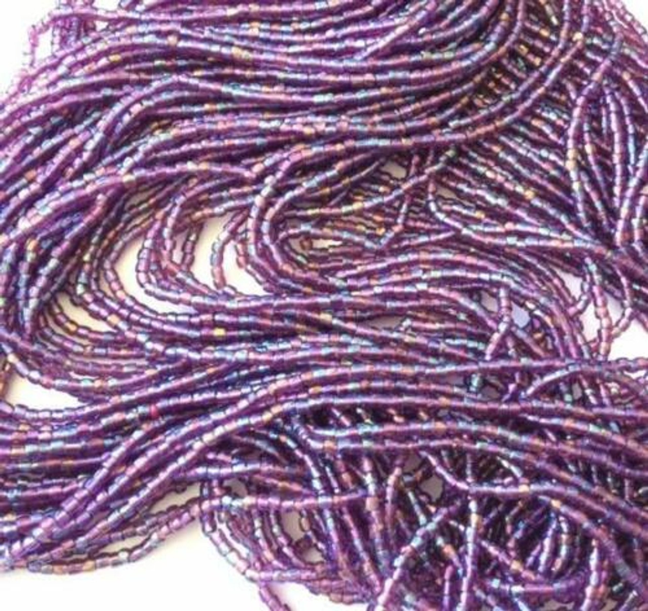 9/0 Charlotte 3Cut Czech PRECIOSA Purple AB Glass Seed Beads-1Hank-10Strands