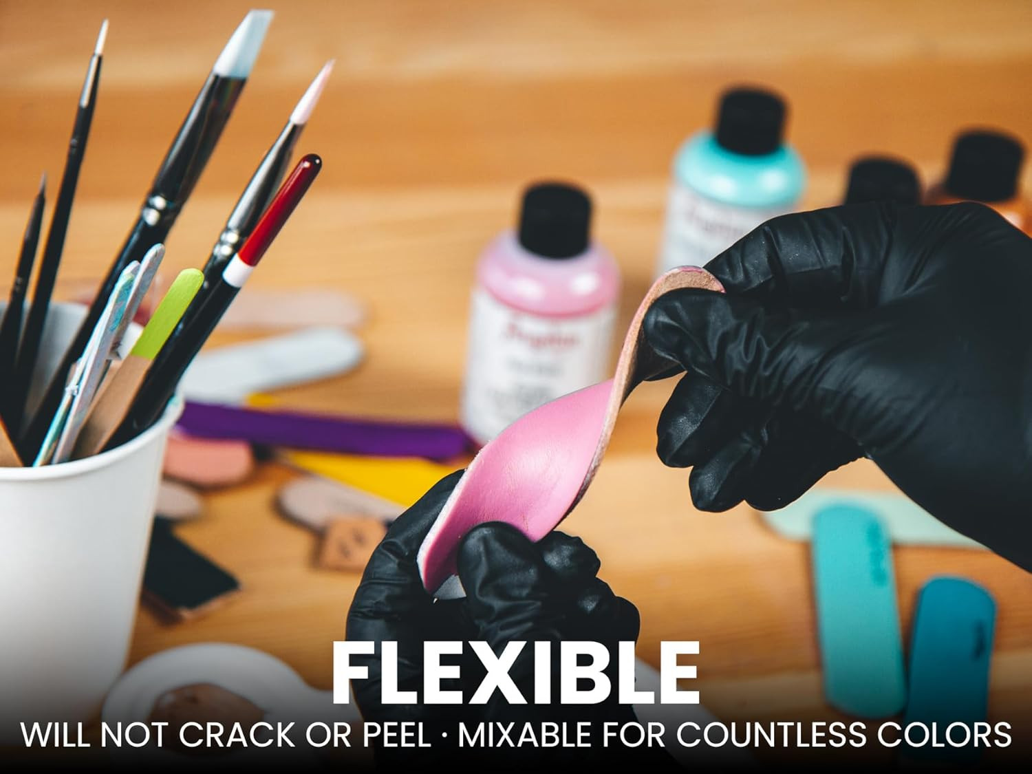 Acrylic Leather Paint, 1 Fl Oz, Black – Professional Flexible, Crack, Scratch, P