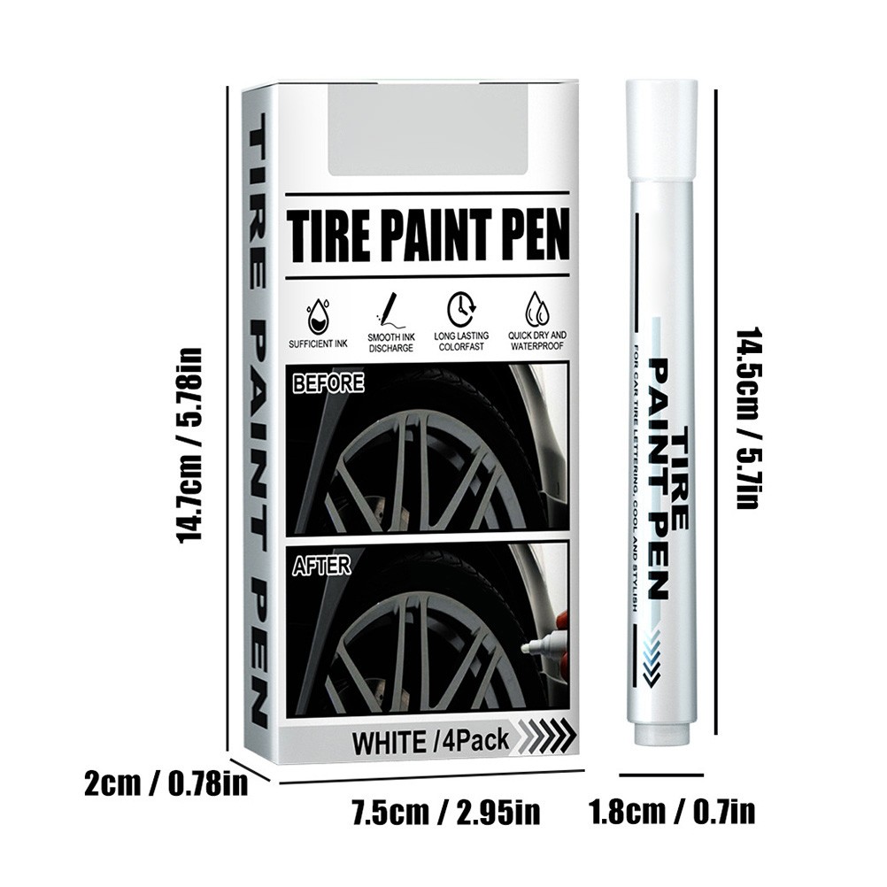 White Paint Marker Oil-Based Ink Waterproof Tire Pen for Tire Lettering