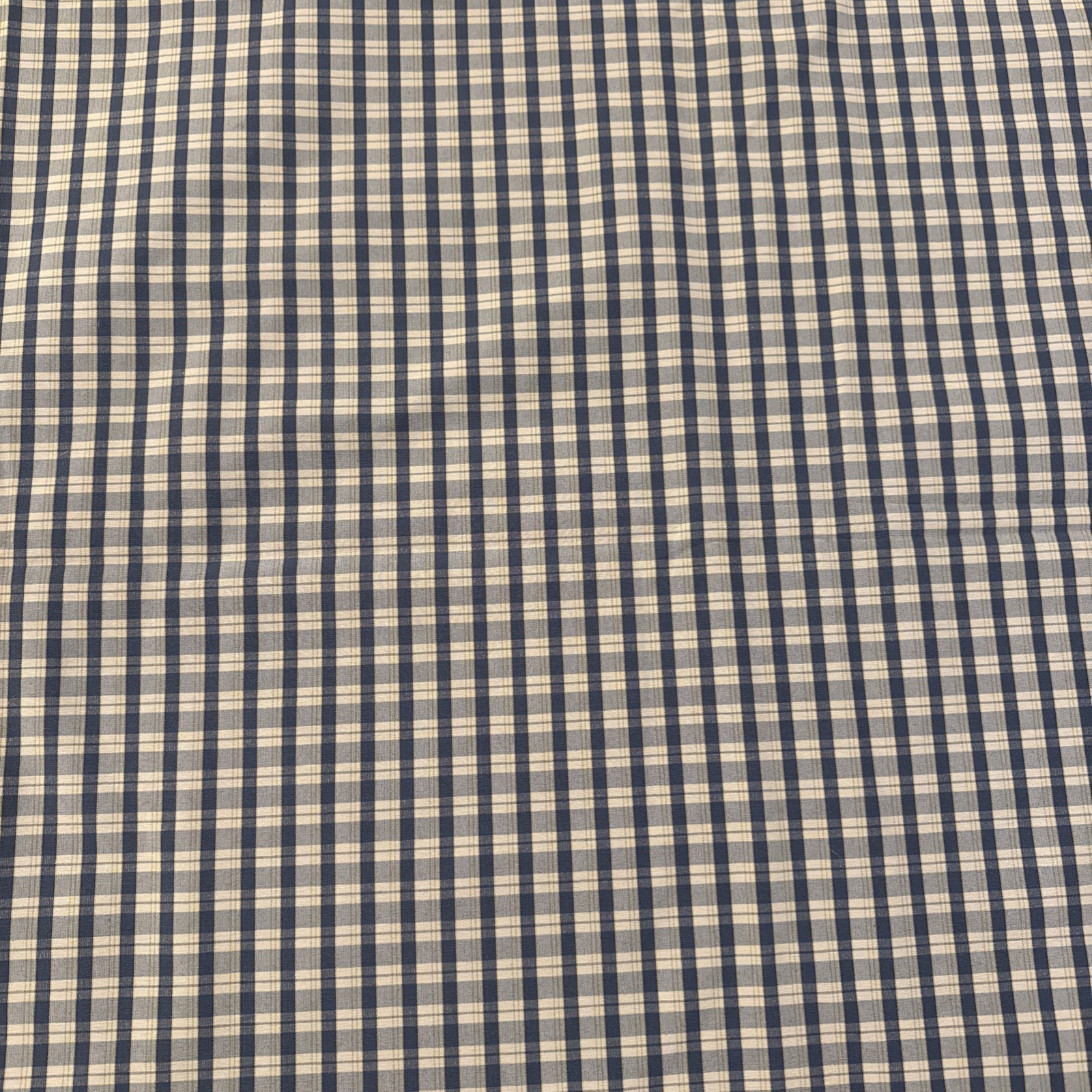 Vtg Indoor Outdoor Water Resistant 70s Style Blue Plaid Upholstery Fabric 5+Yd