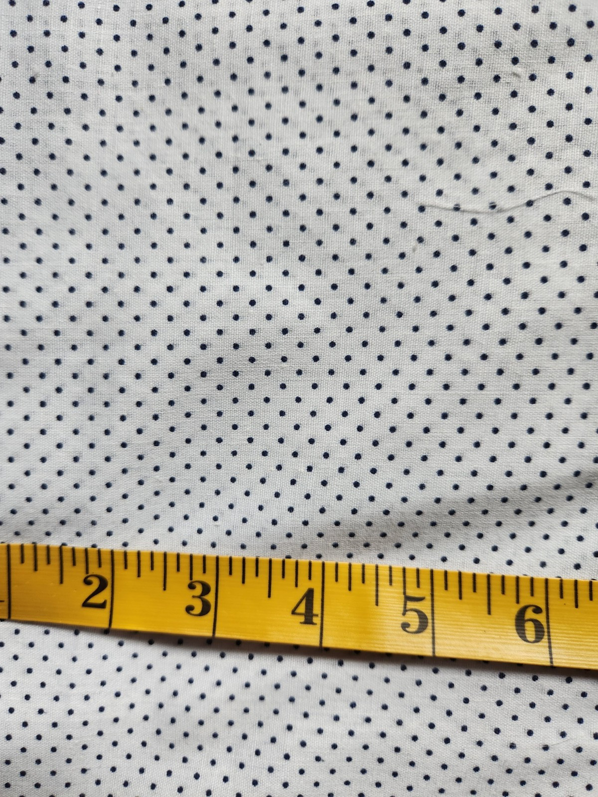Navy blue (could be black) dotted swiss (printed) fabric 2 yards x 44″