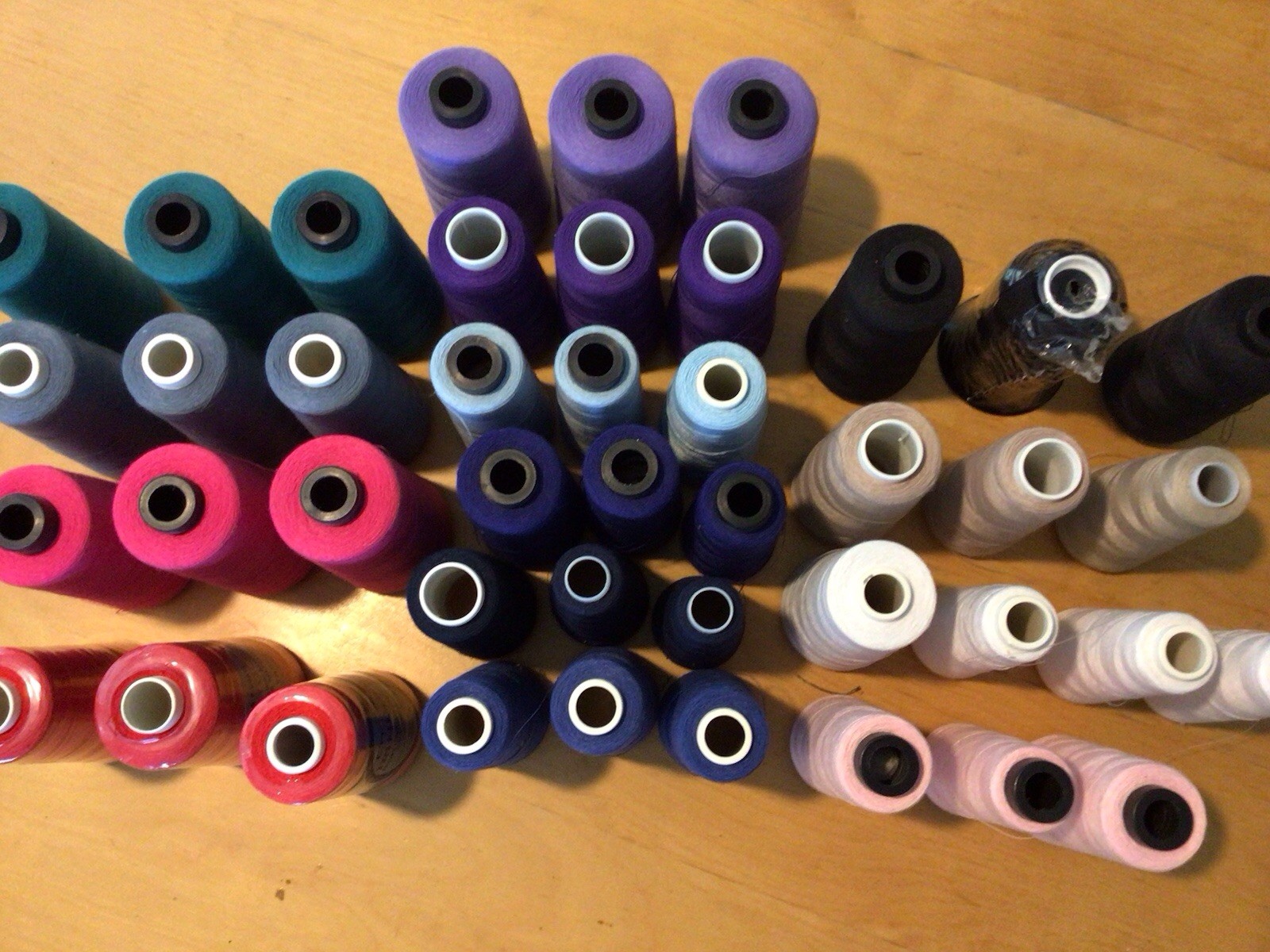 43 Spools Lot of Mixed Colors Polyester Thread Serger