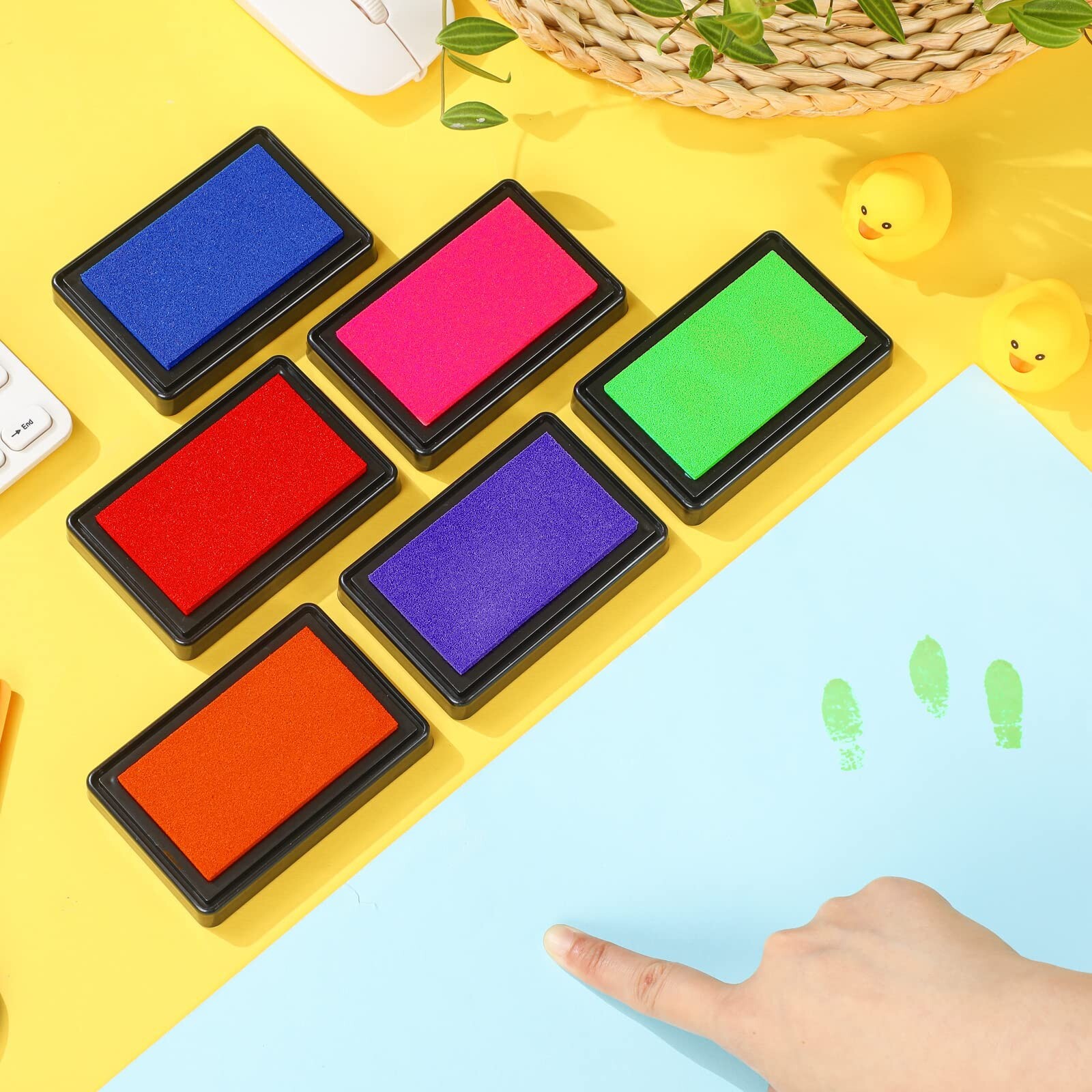 Jetec 6 Pcs Ink Pad Washable Non Toxic Ink Pad Scented Stamp Pad Craft Ink Pa…