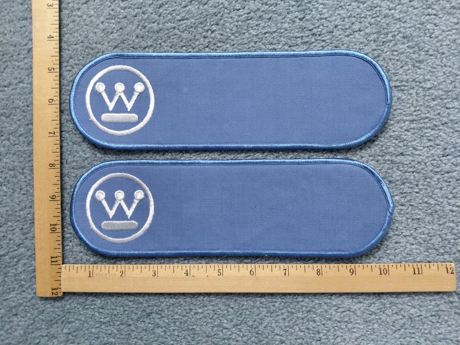 LOT OF 2 VINTAGE WESTINGHOUSE WORKERS LOGO SEW/GLUE ON PATCHES free shipping