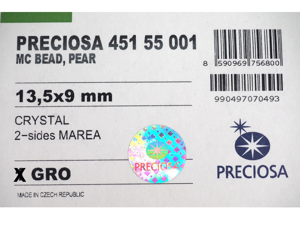 12 Crystal Marea, Preciosa Czech MC Pear Beads, tear drop shape 13.5x9mm, P306